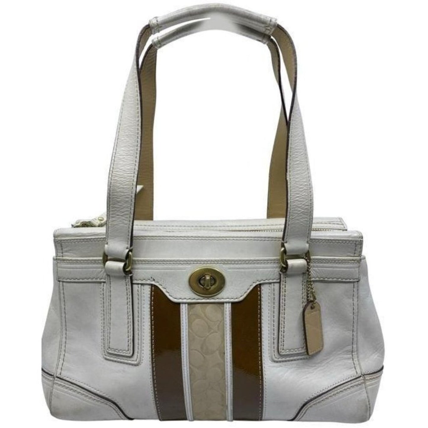 coach leather white shoulder bag