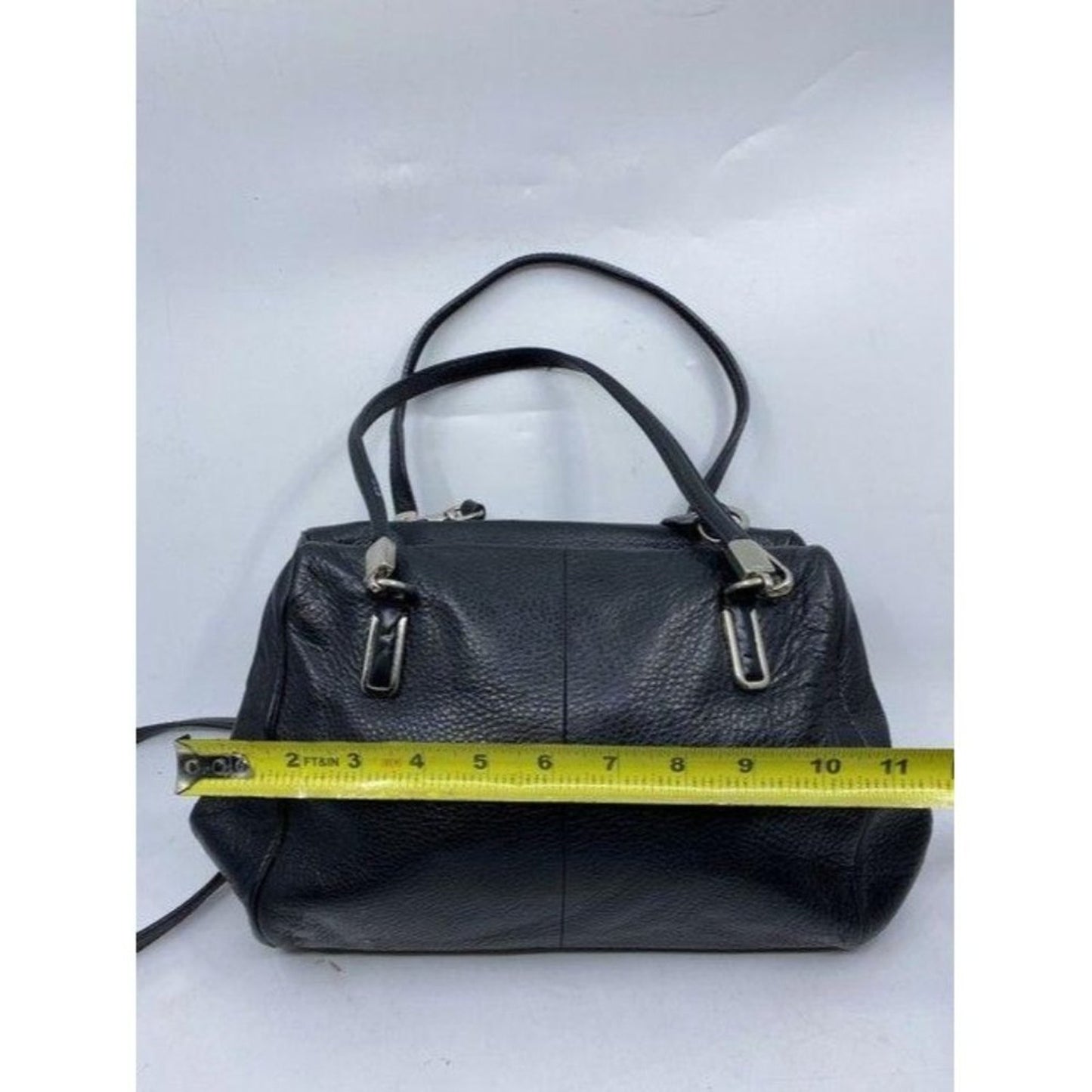 coach large black leather cross body bag