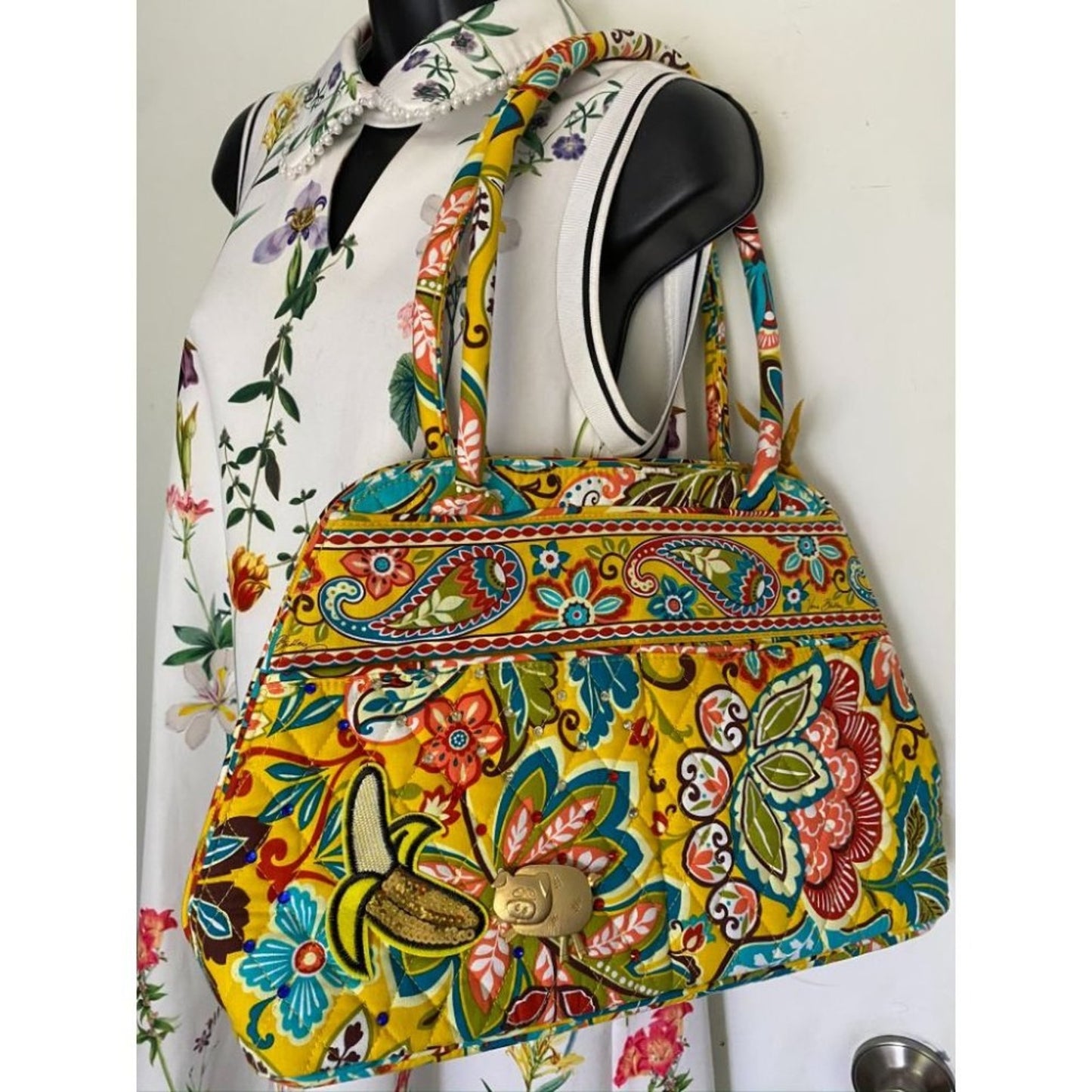VERA BRADLEY Quilted Tote Bag w/ Wallet Yellow