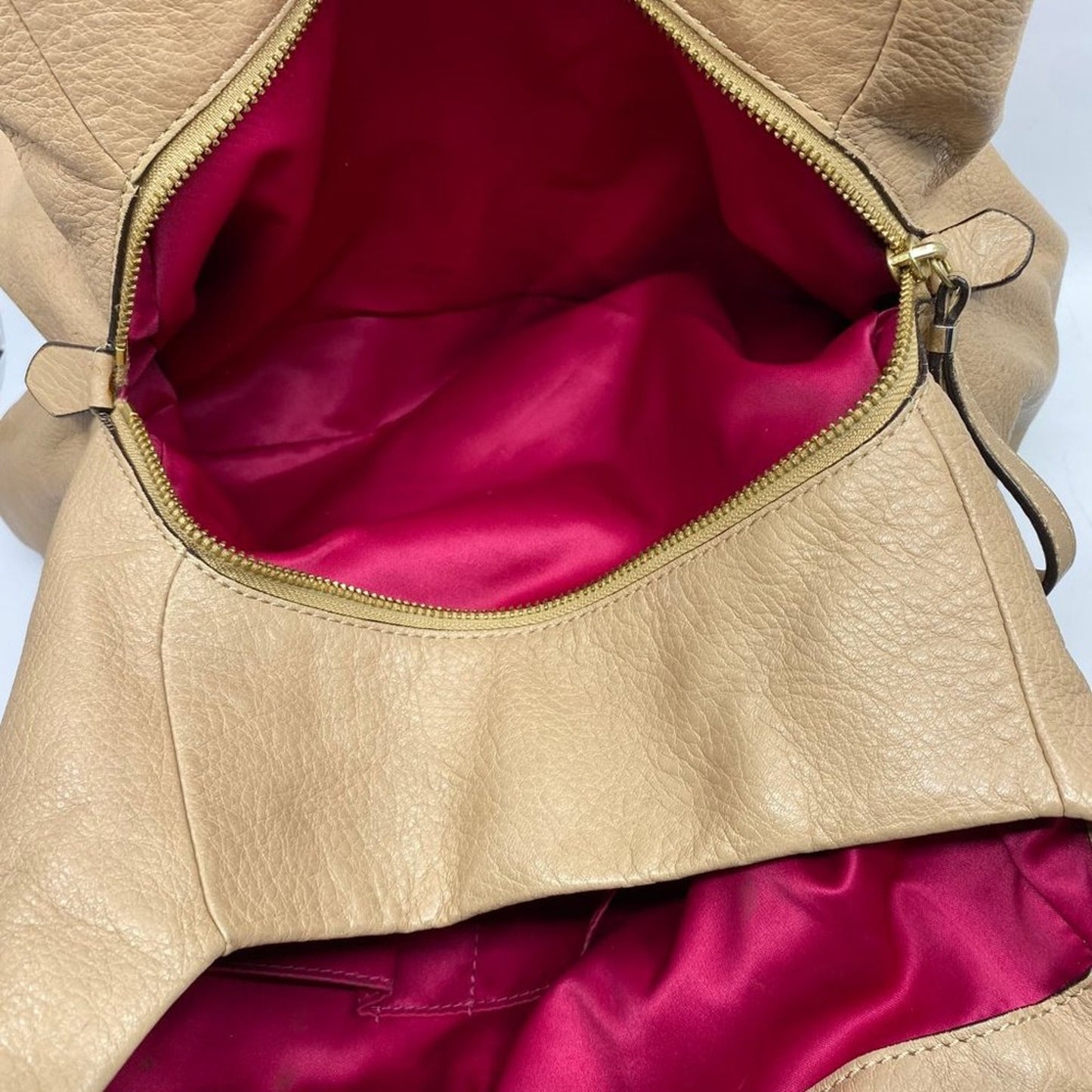 Coach Large Edie Tan  Leather Shoulder Bag