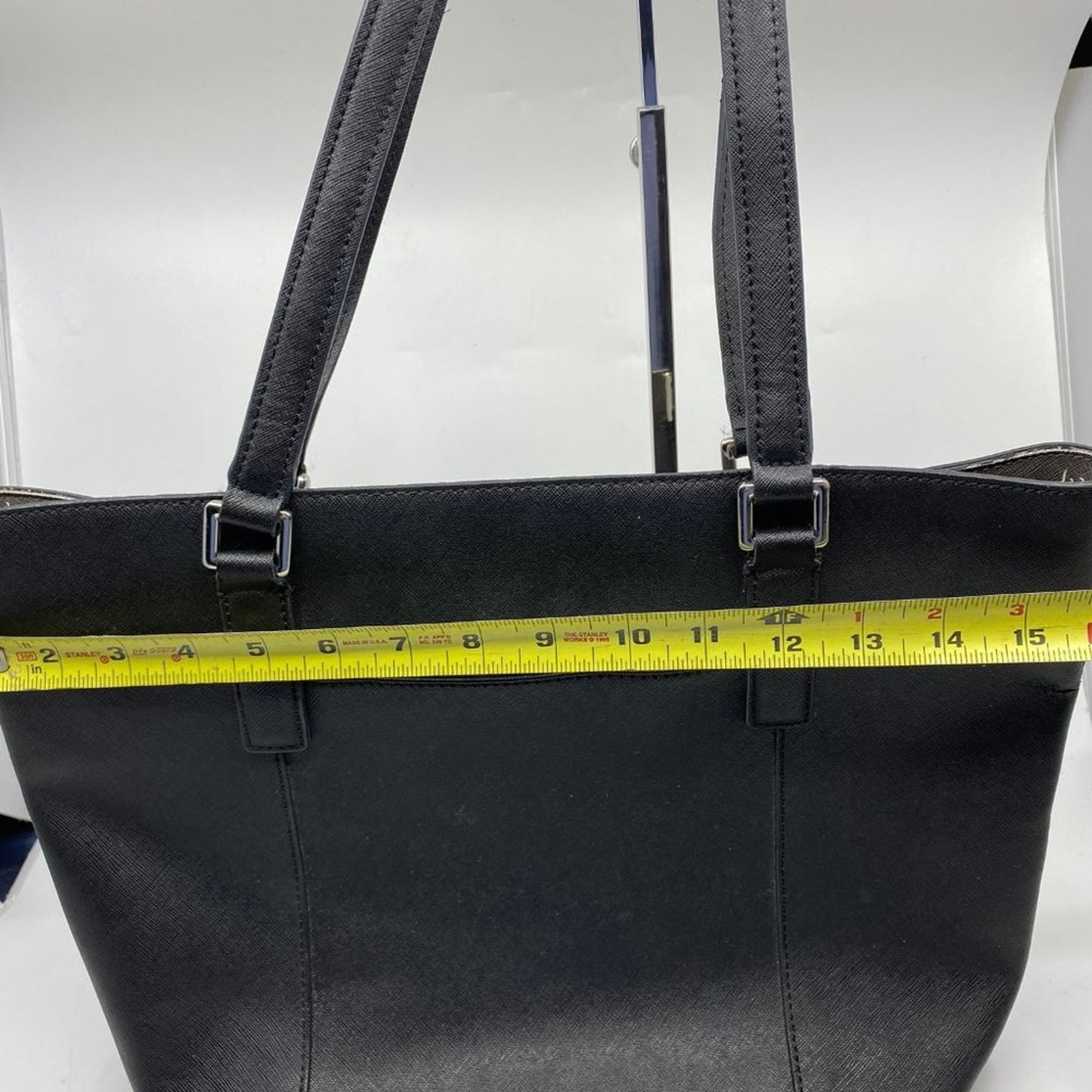 Calvin Klein Black Large Saffiano Leather Tote Bag