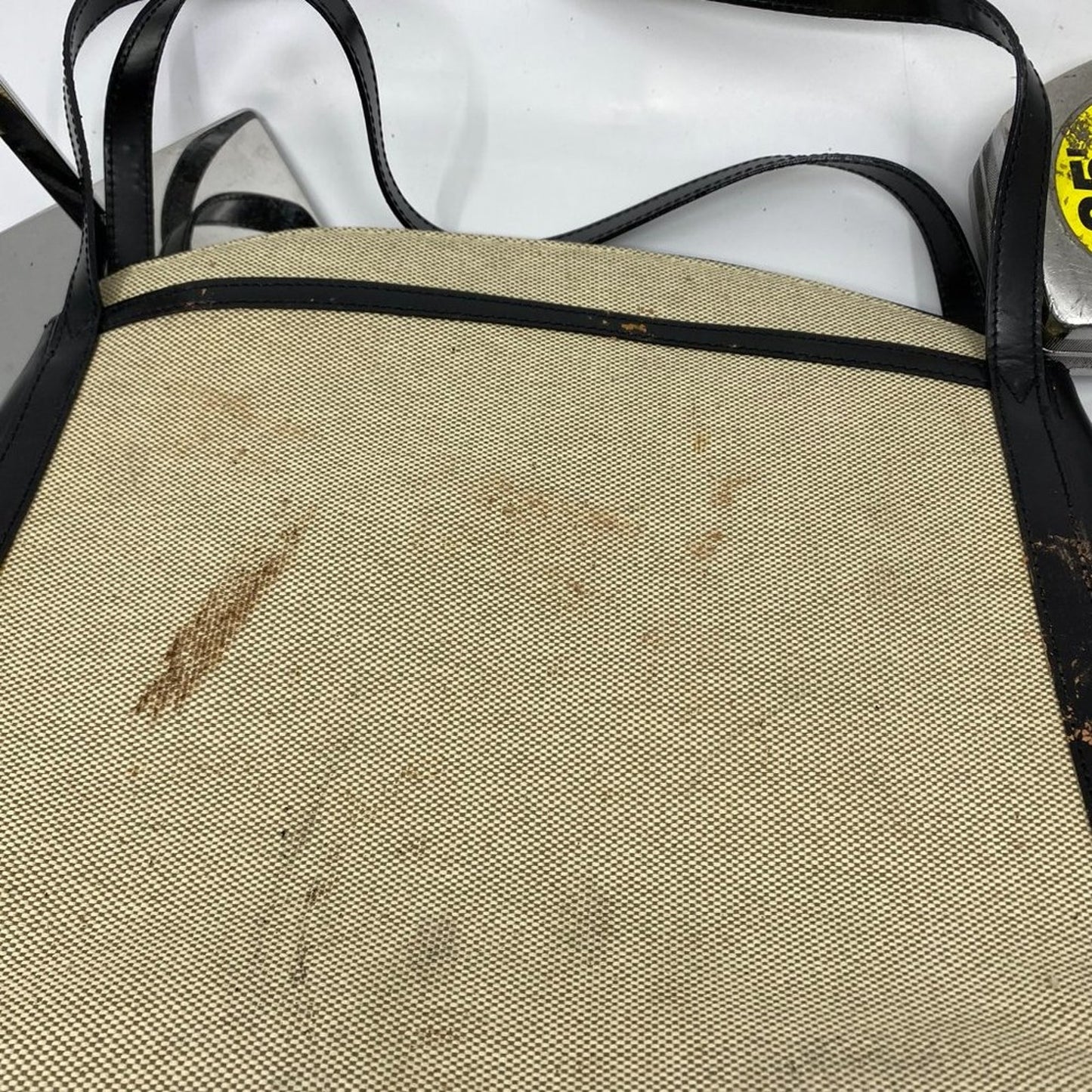 BALLY Vintage/ Khaki Canvas And Lether Handbag
