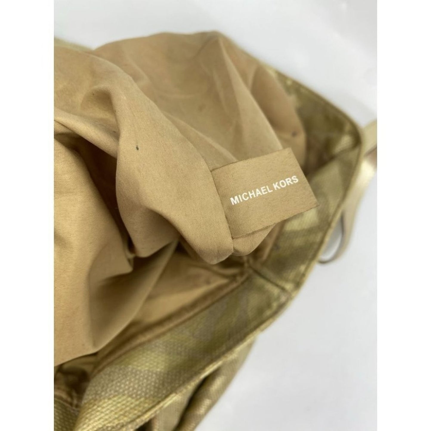 MICHAEL KORS Gold Tan Large Inter Woven Tote Bag