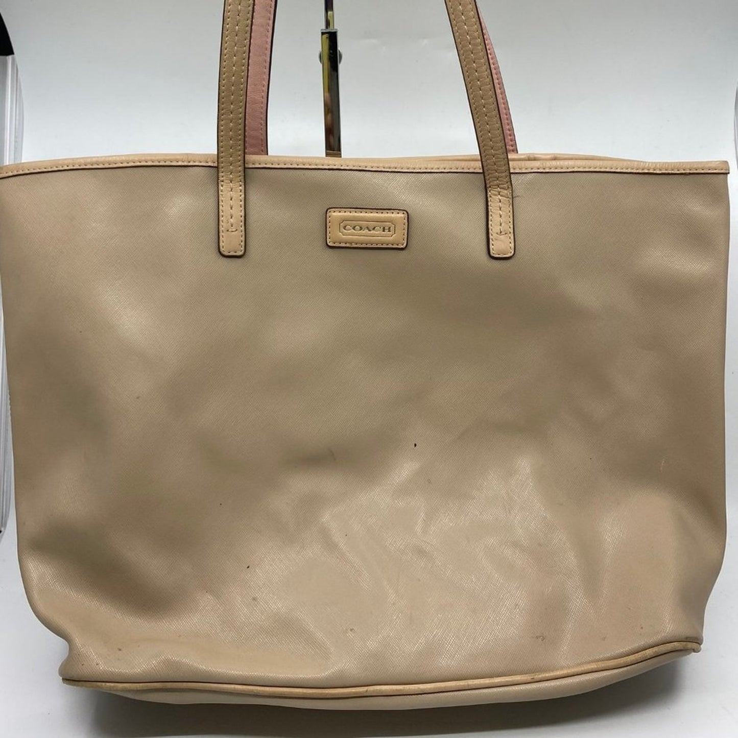 COACH XL Size Tan Coated Canvas Shopping Tote