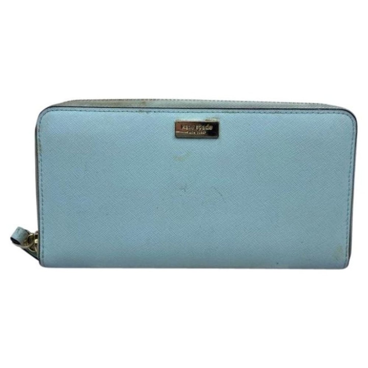 Kate Spade Women's Aqua Blue Zipper Wallet