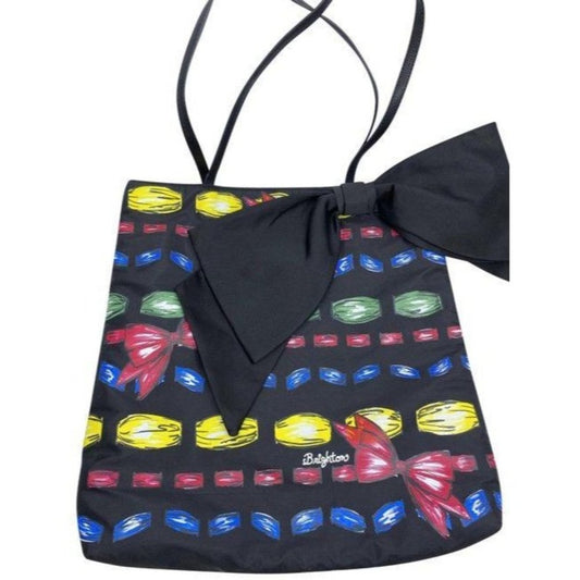 brighton bag black with multicolor nylon tote