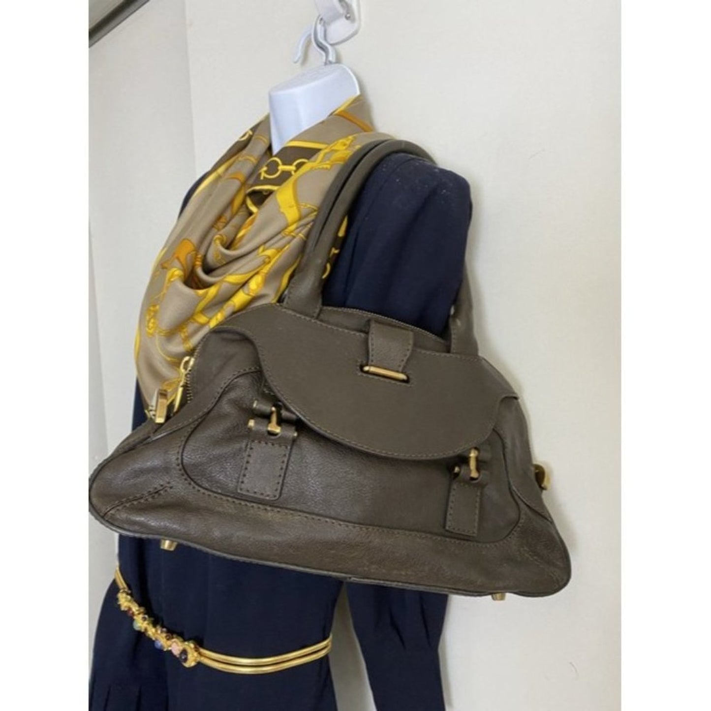 chloe handbag brown leather tote