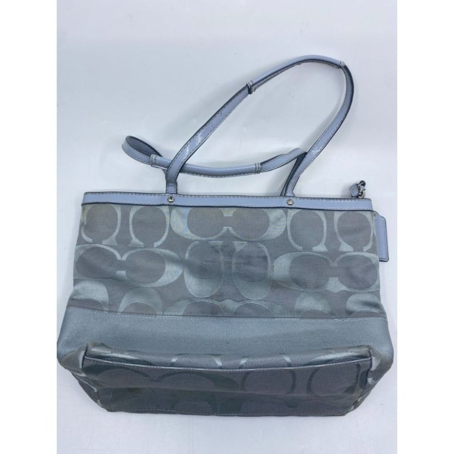 Coach Gray Jacquard Fabric Long Strap Tote Bag