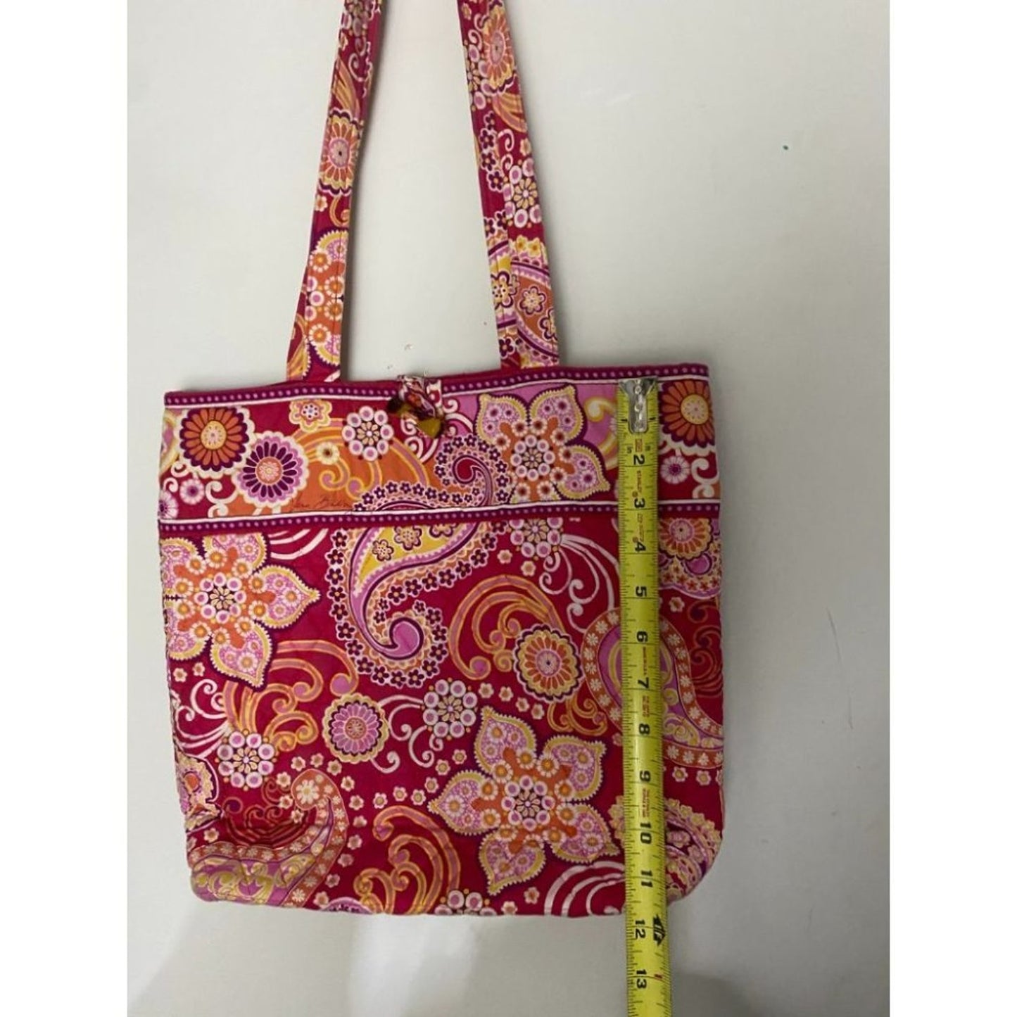 VERA BRADLEY Red Orange Large Quilted Tote Bag