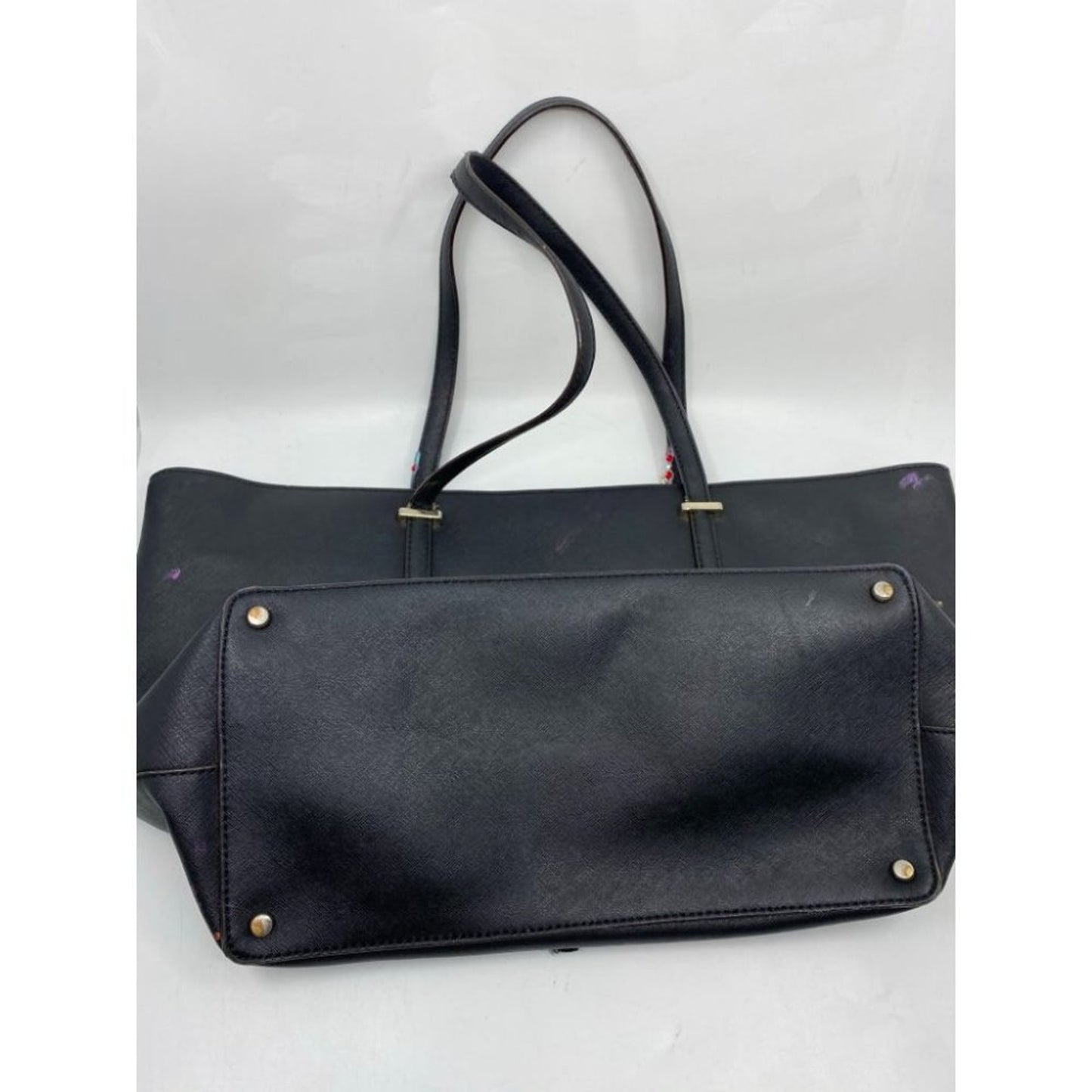 KATE SPADE Black Purple Green Leather Shoulder Bag