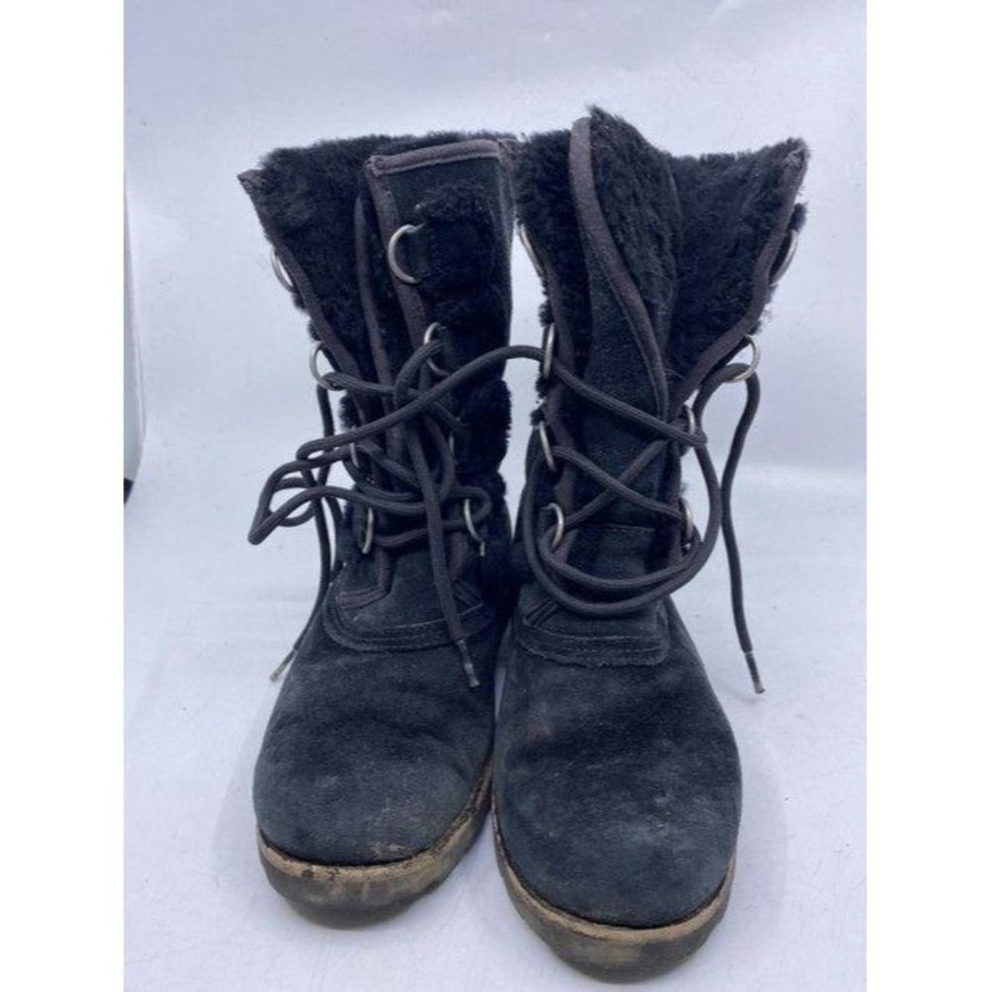 Ugg Australia Black Rugged Lace Up Bootsbooties Si