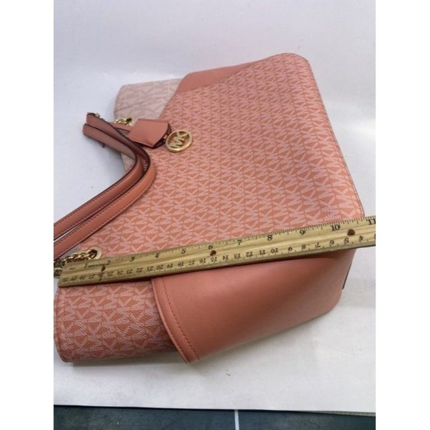 Michael Kors Jet Set Large Color Blcok Logo Coated Canvas Shoulder Bag