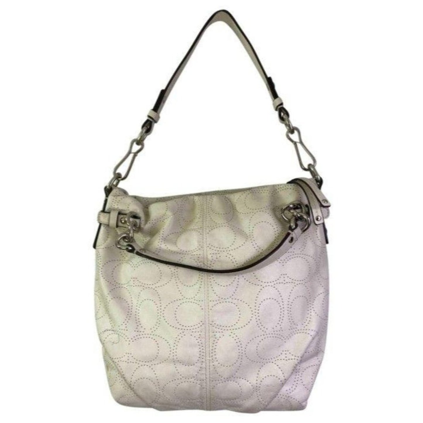 Coach Large White Leather Hobo Bag