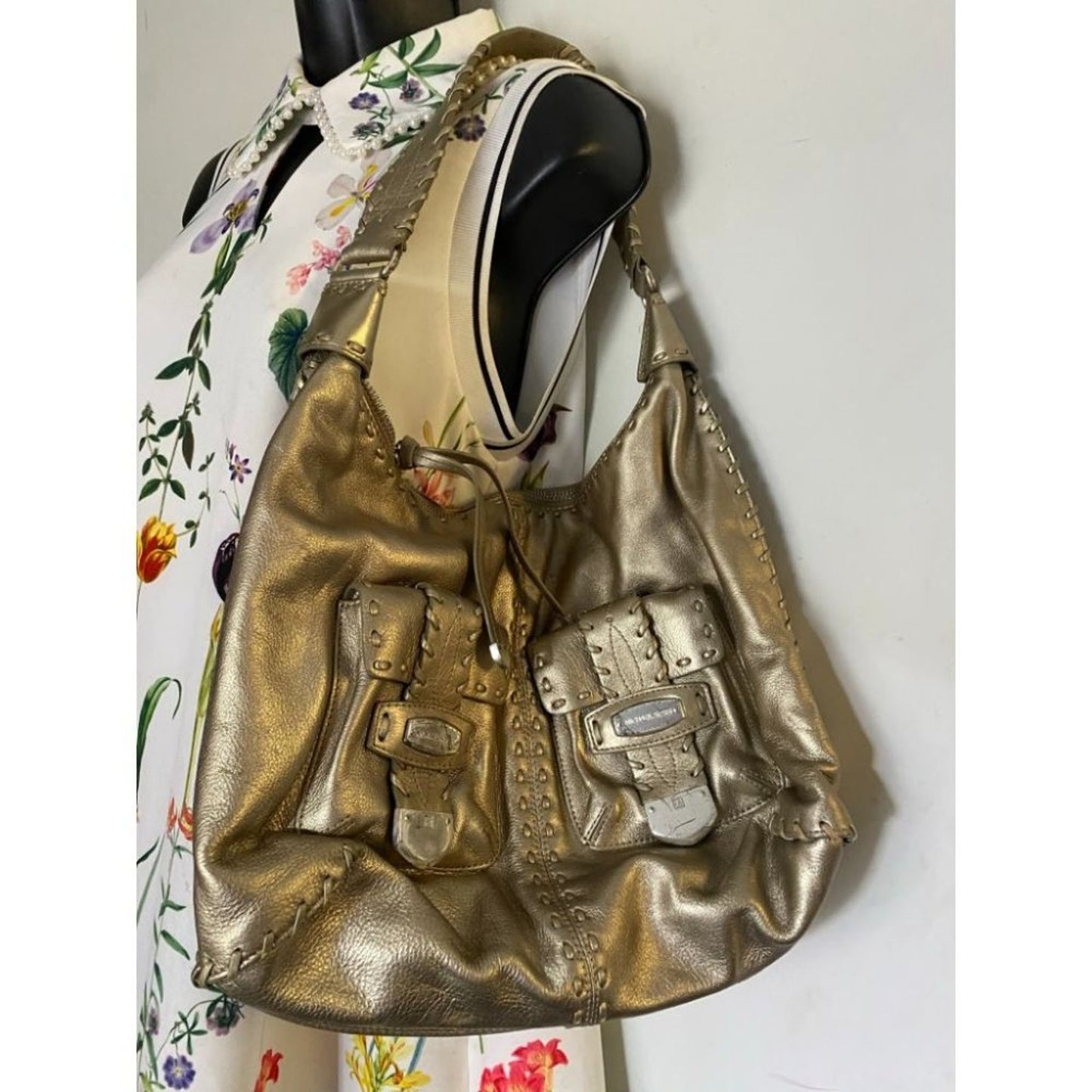 Michael Kors Lamb Leather Gold Shoulder Hand Bag