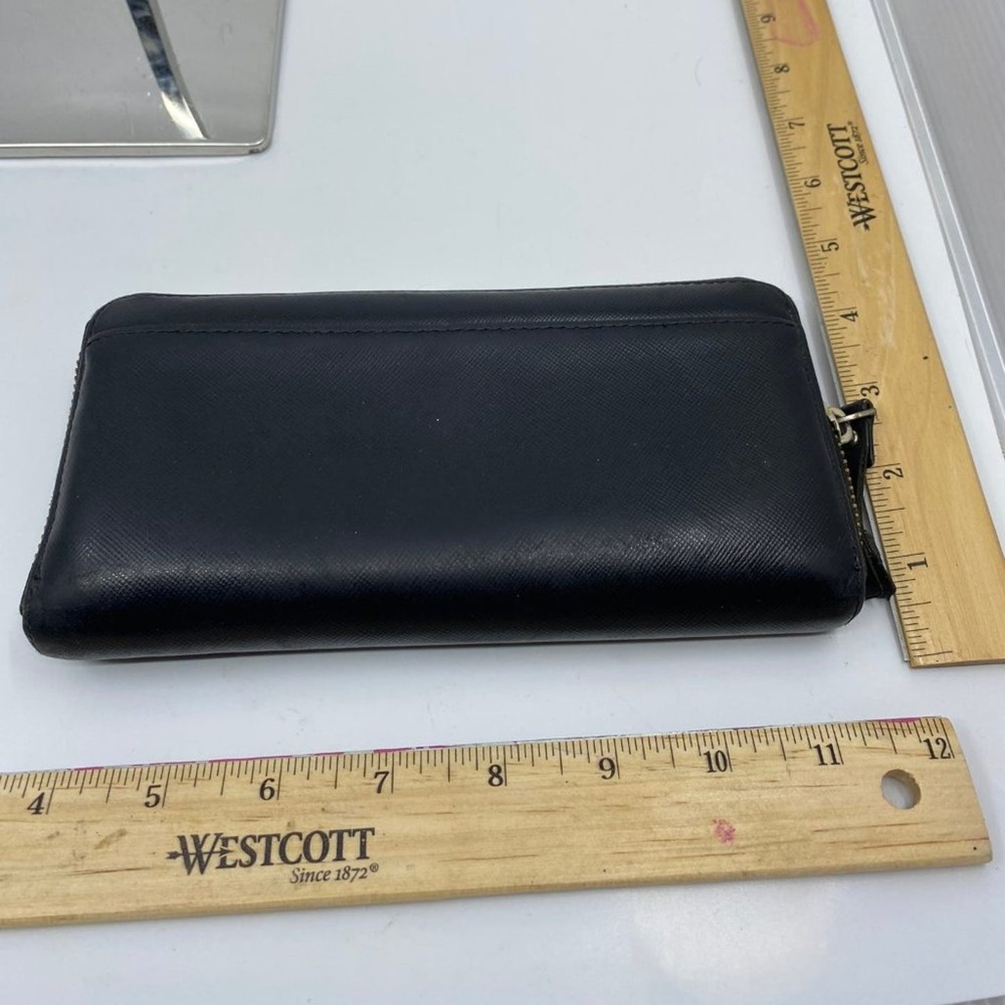 Kate Spade Black Saffiano Leather Zipper Wallet