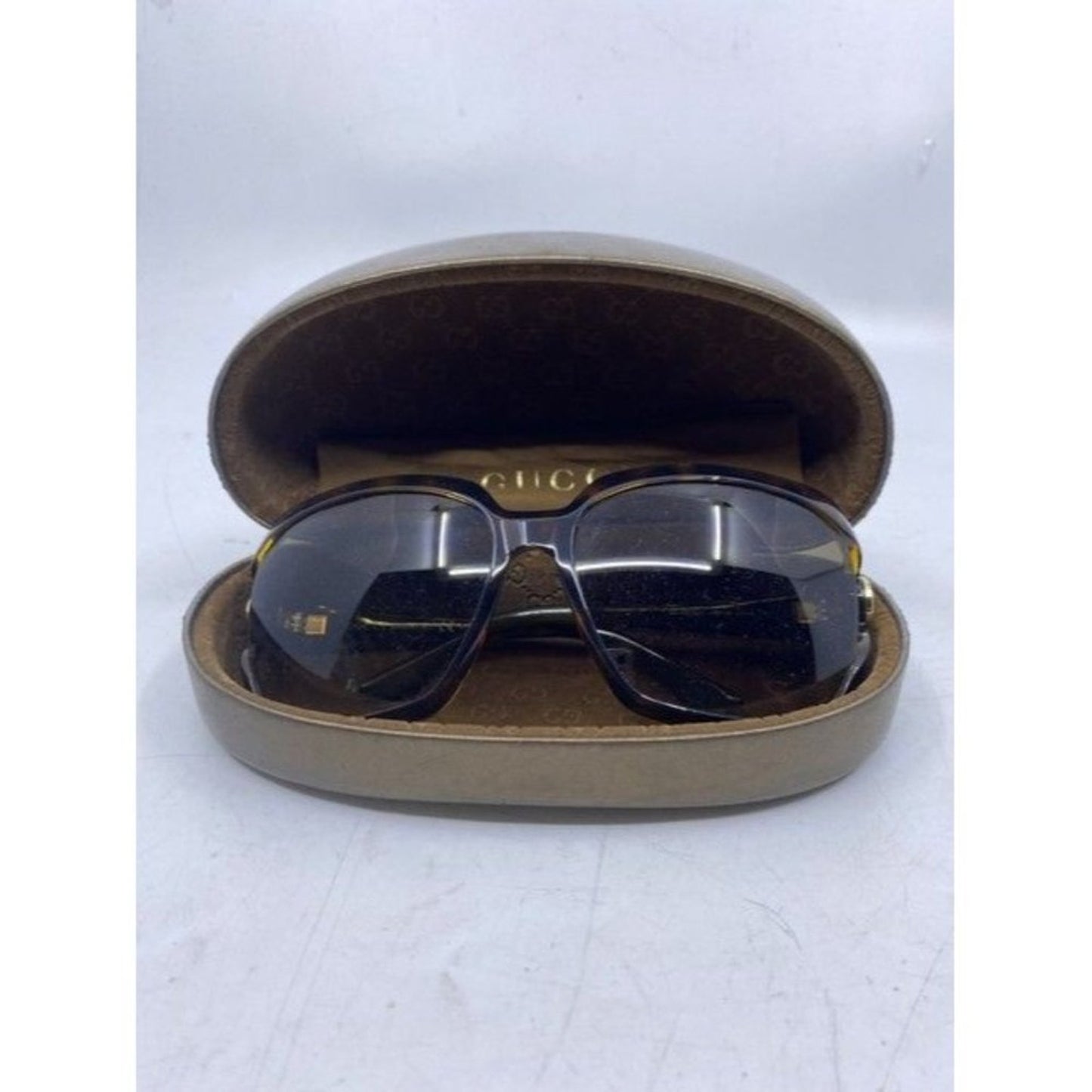 Gucci Brown Unique Gg Sparkle Large Side Logo