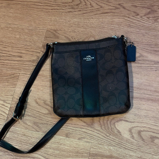 Coach Men's Dark Brown and Black Messenger Bag