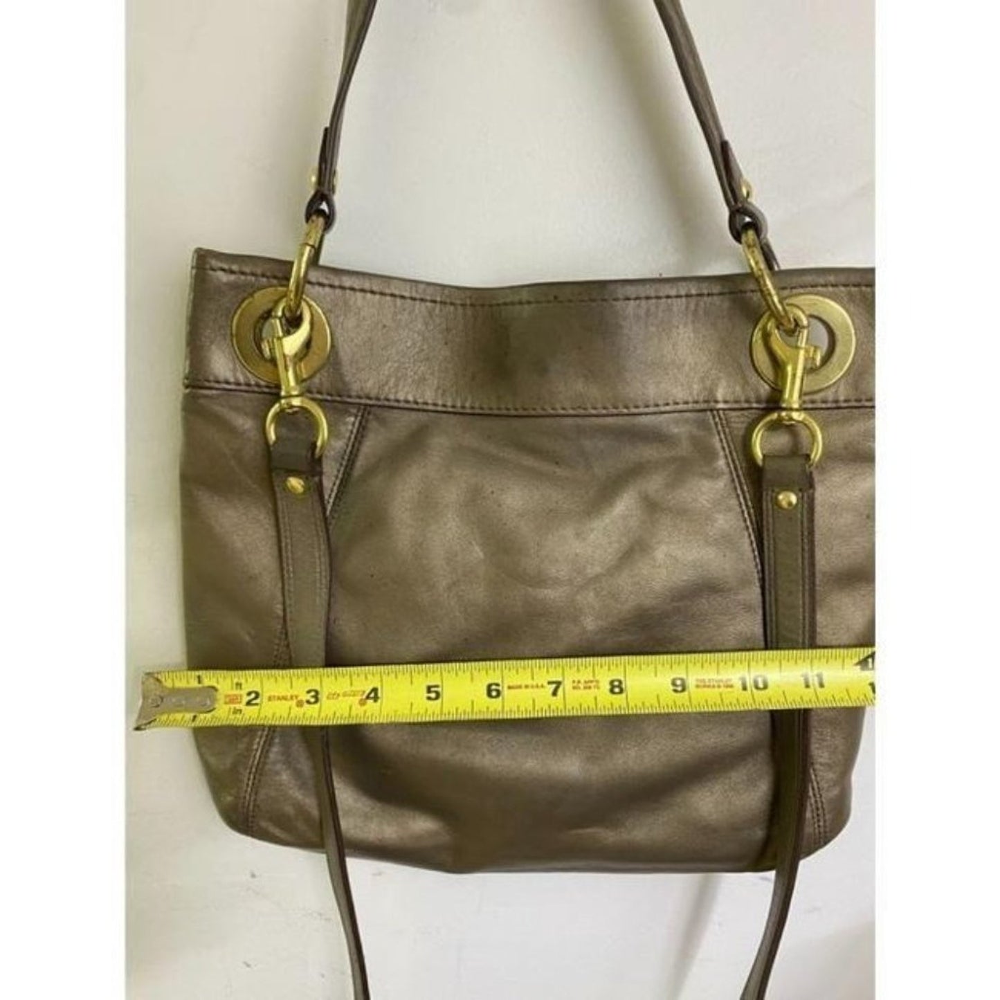 coach medium w adjustable strap gold leather cross