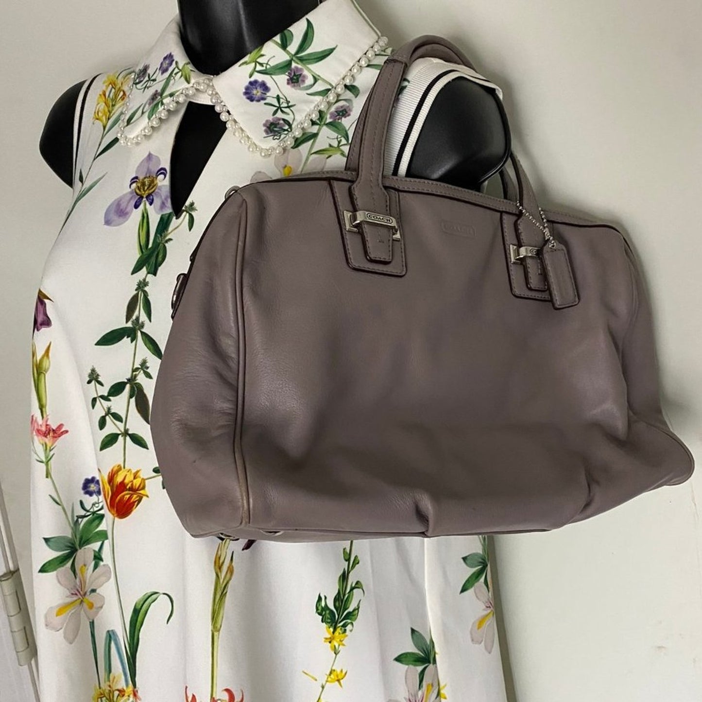 Coach Gray Medium Leather Tote Bag