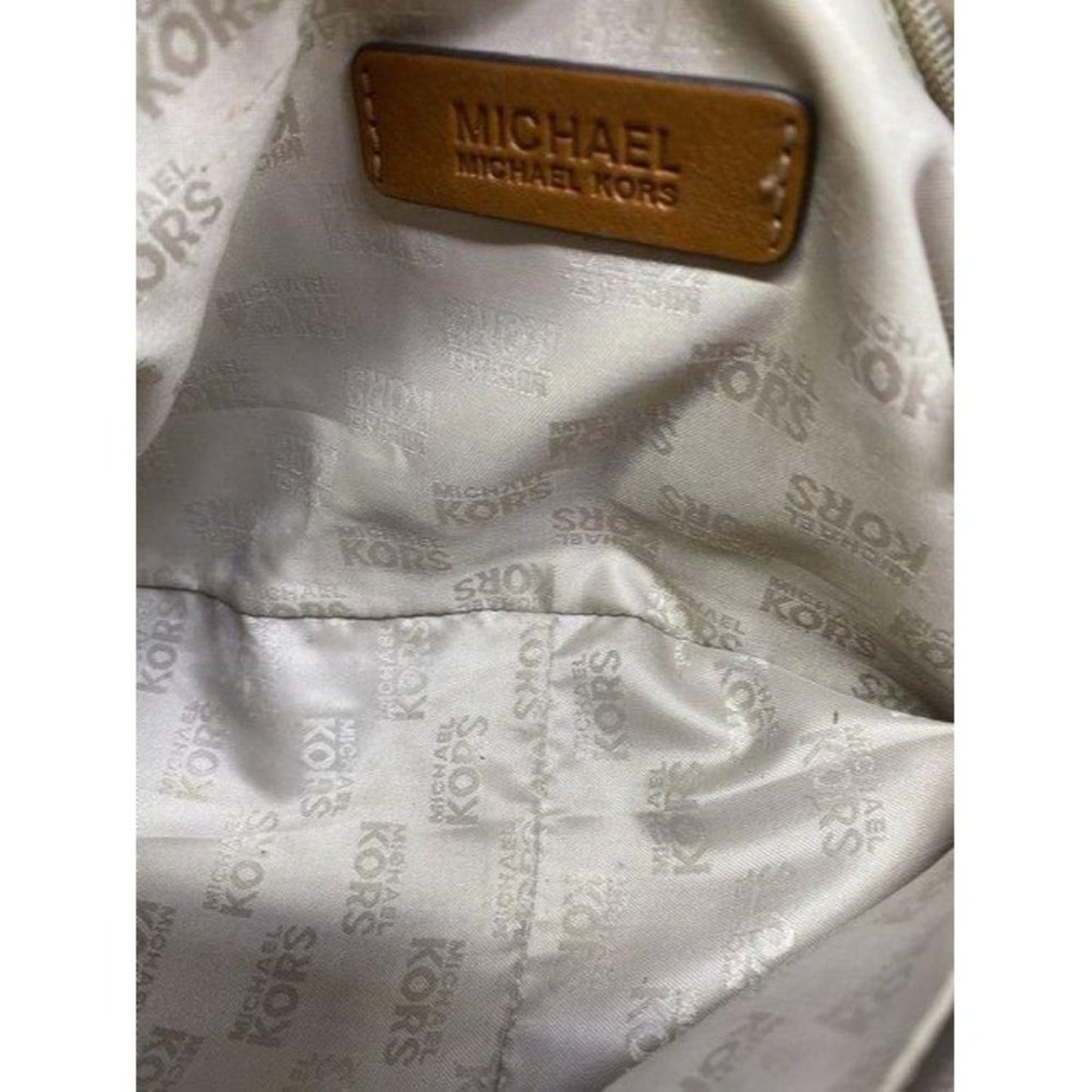 michael kors tan fabric hobo bag