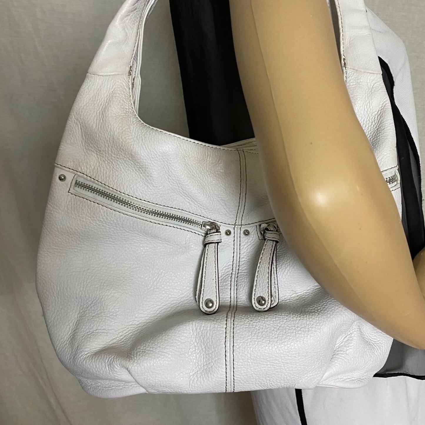 TIGNANELLO White Leather Shoulder Bag