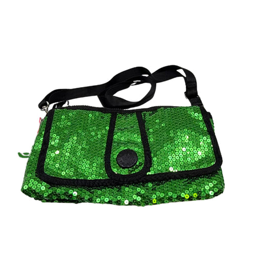 Kipling Sequin Green Flap Crossbody Bag