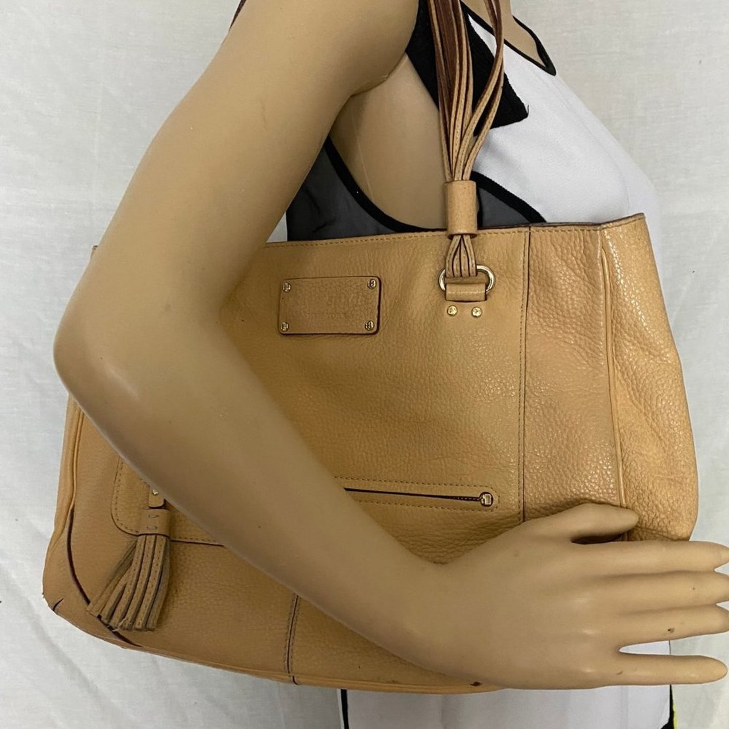 Kate Spade Tan Large Leather Tote Bag