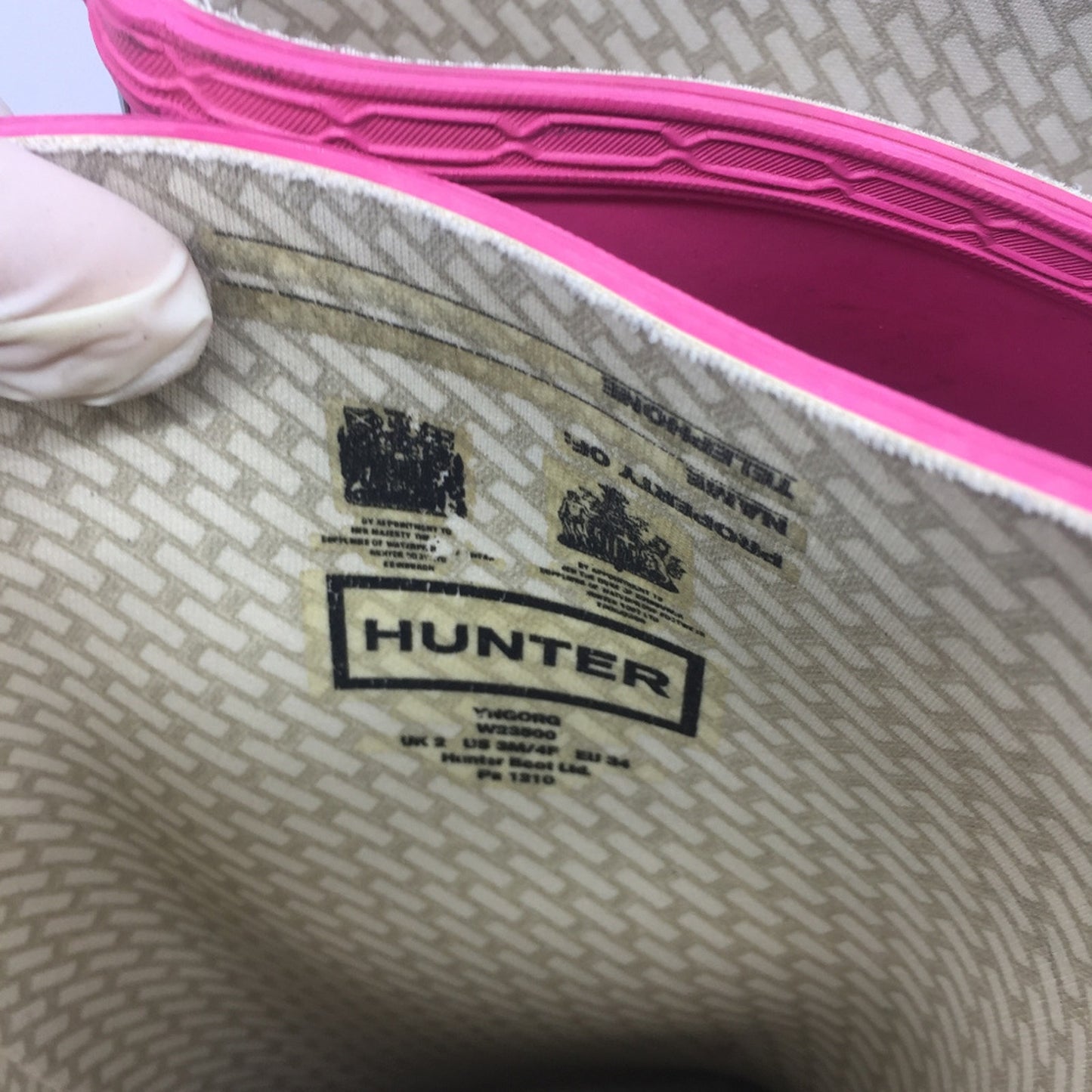 Unisex Hunter Boots Pink Size US 3M/4F