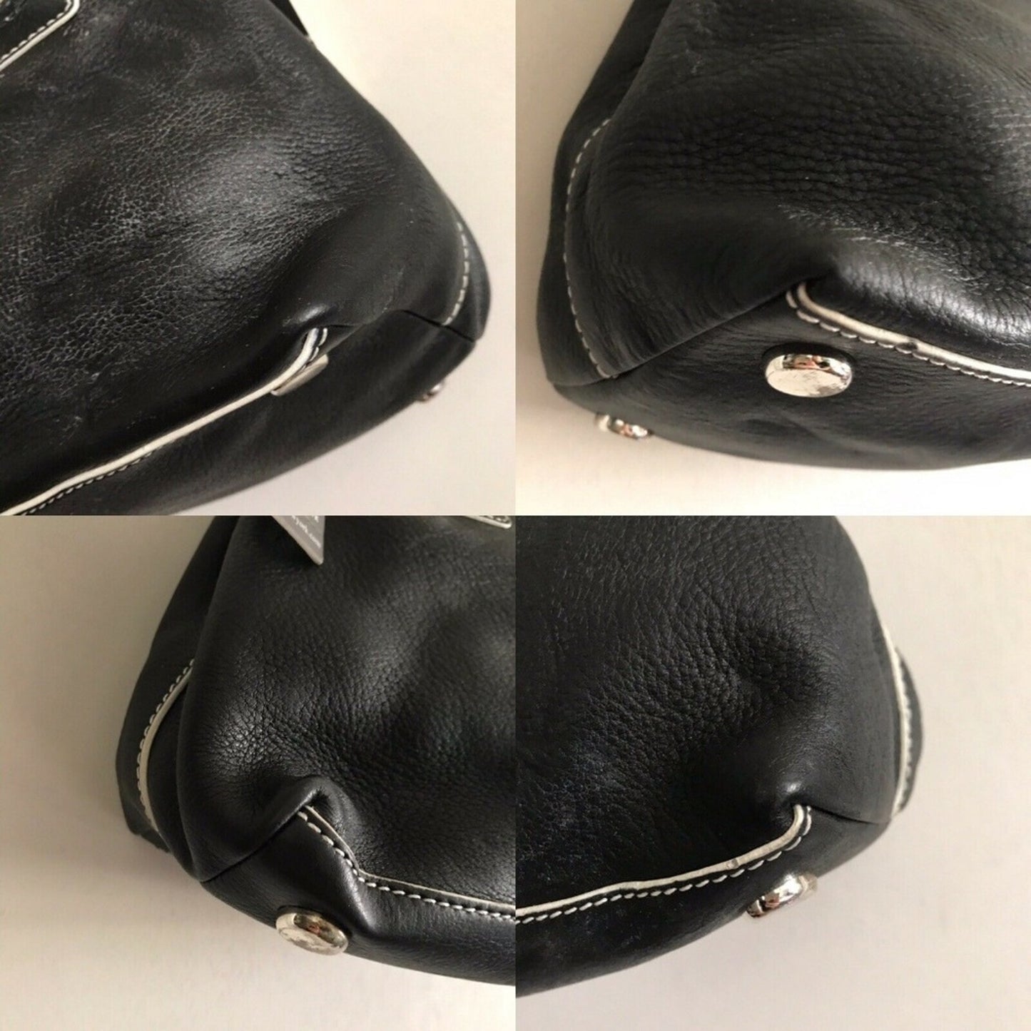 MAXX NEW YORK Medium Black Leather Handle Bag