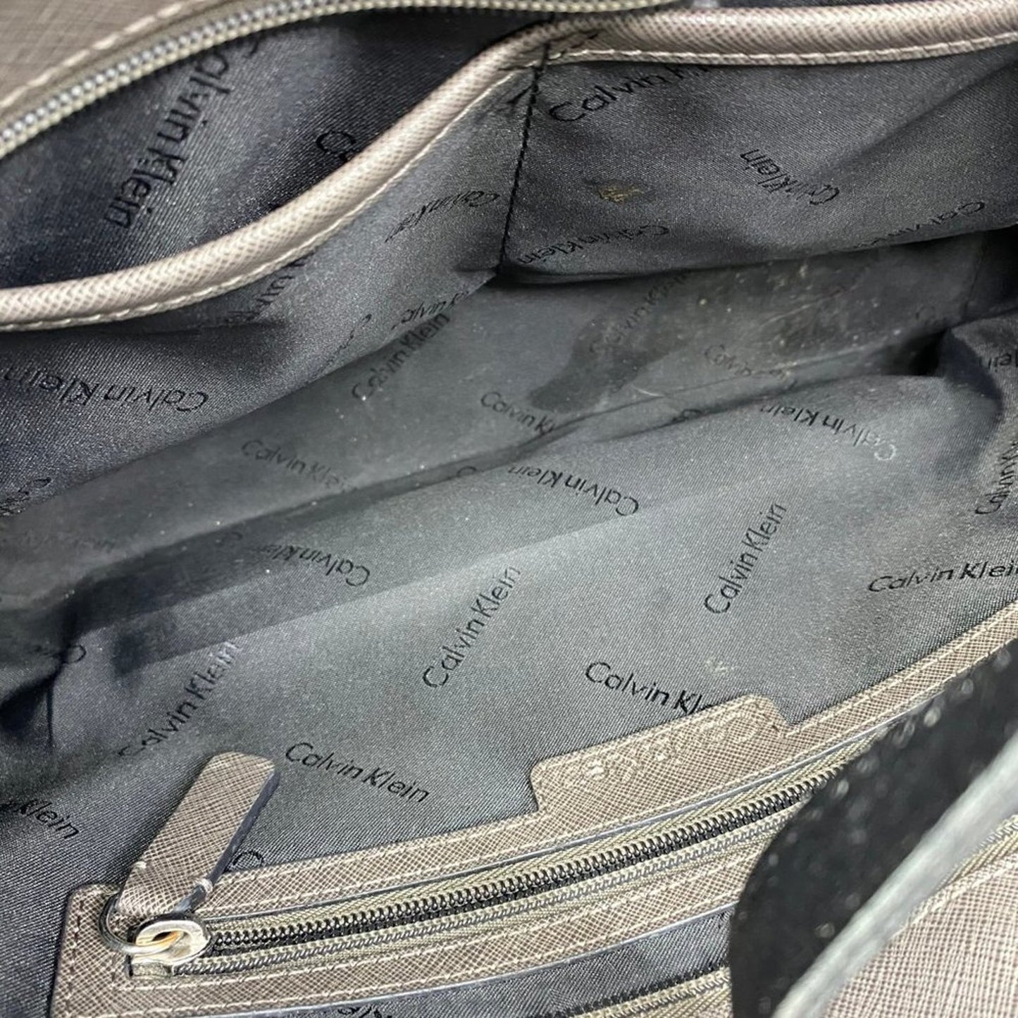 Calvin Klein Black Large Saffiano Leather Tote Bag