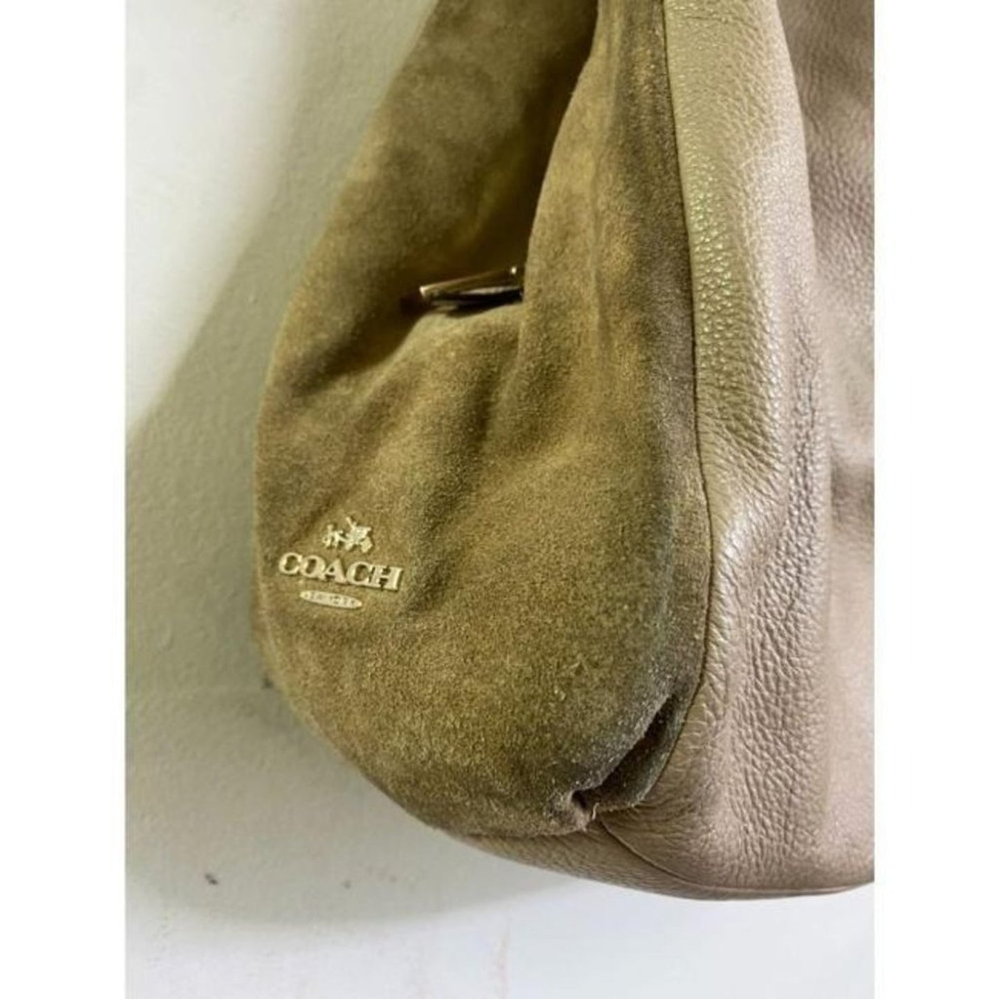 coach large eddie triple compartment tan leather s