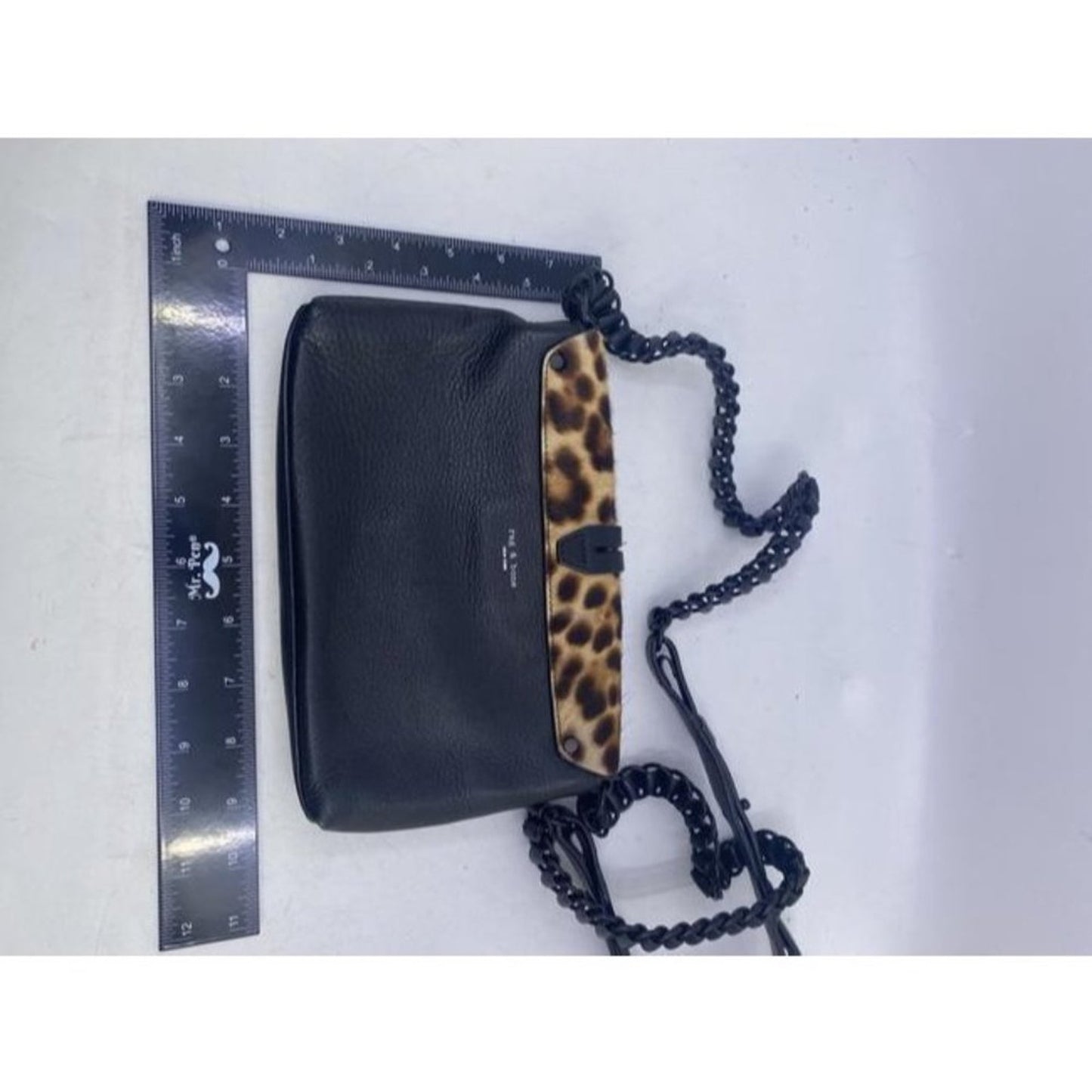 Rag And Bone Mini Enfield Genuine Calf Hair Leapord Leather Cross Body B…