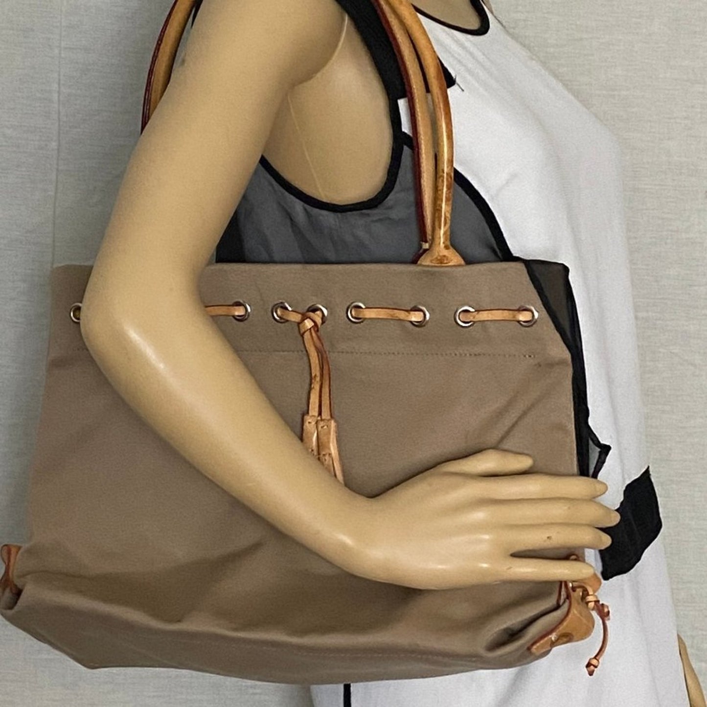 Dooney & Bourke XL Size Tan Nylon Shoulder Bag