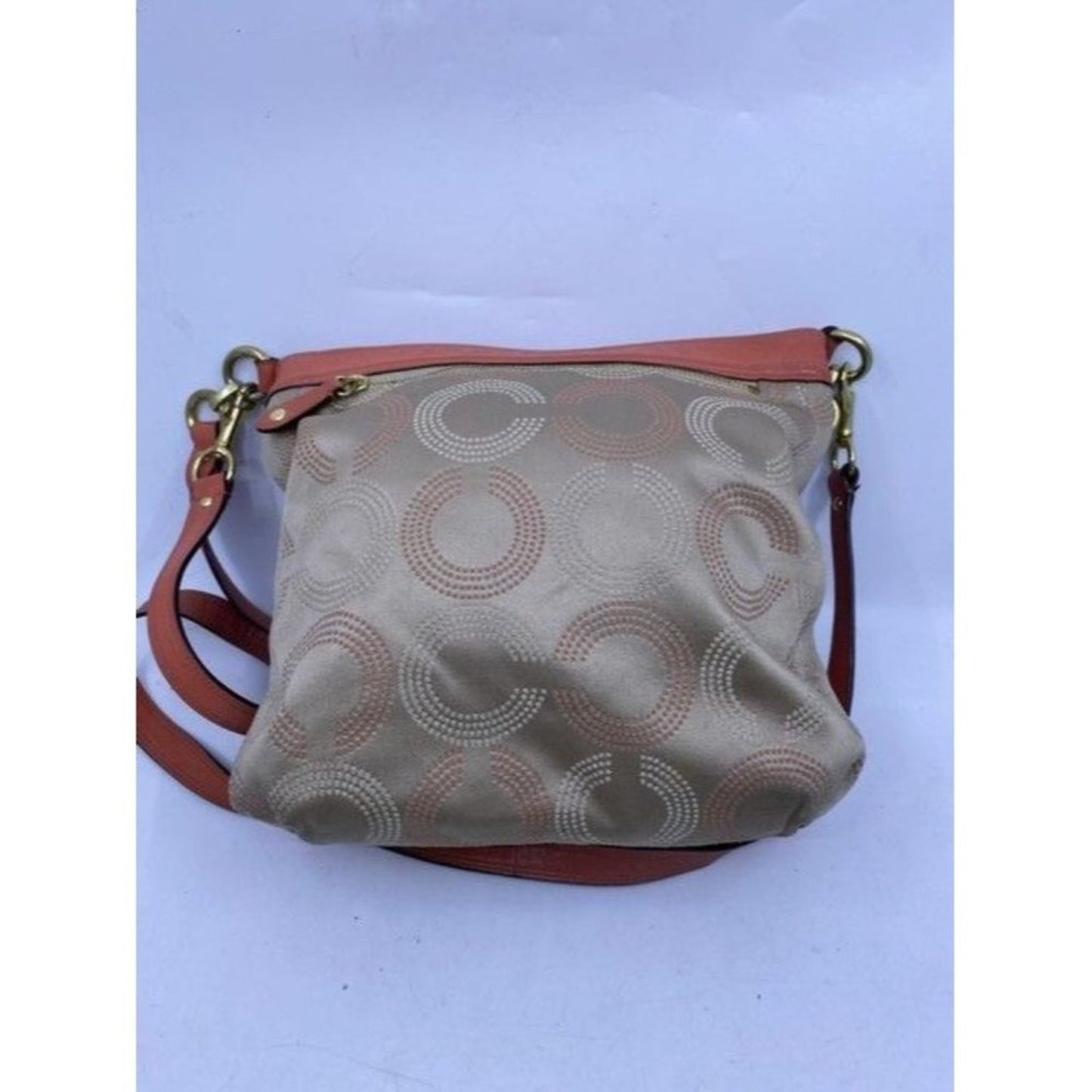 Coach Classic Orangepink Fabric Cross Body Bag