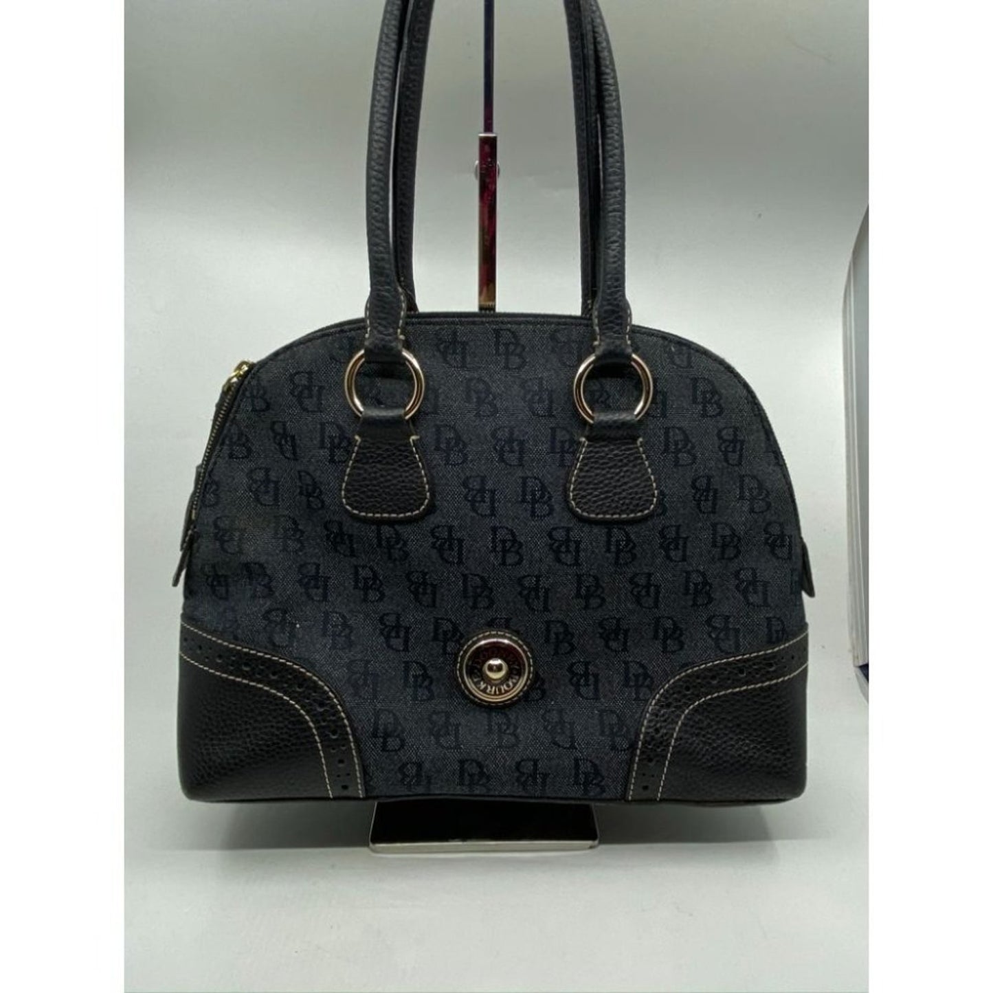 Dooney & Bourke Over Signature Fabric Size M Gray