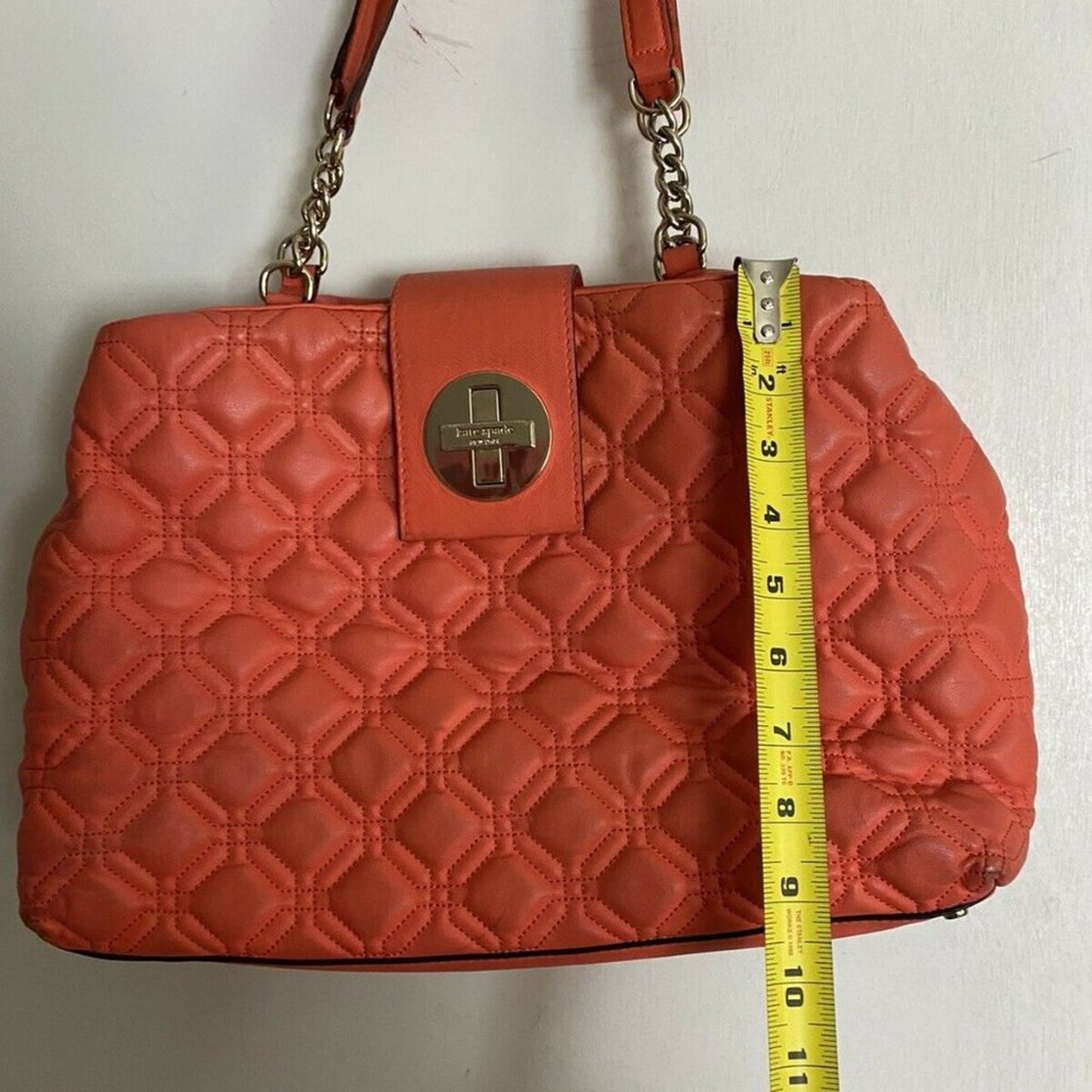Kate Spade Orange Leather Tote Bag