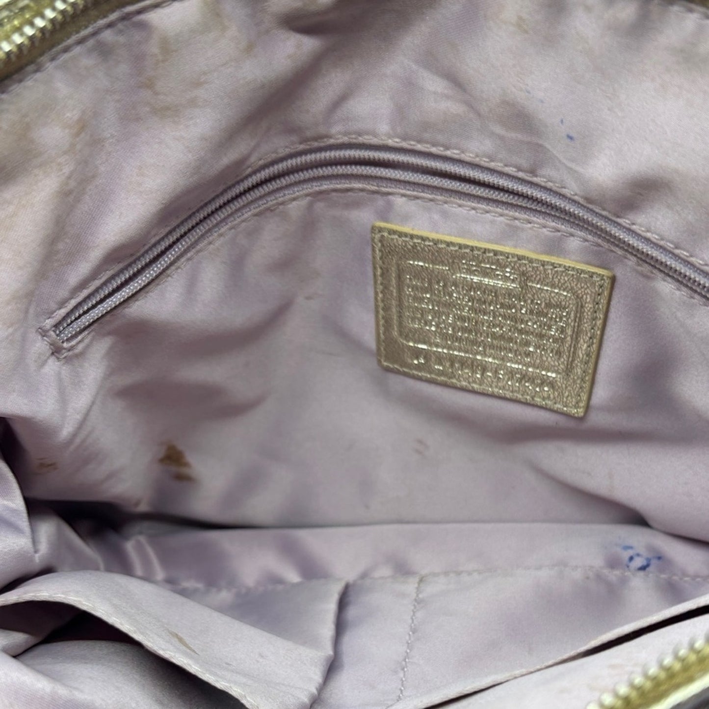 Coach Beige and Gold Shoulder Bag