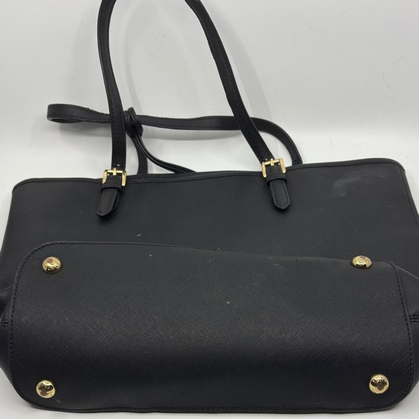 Michael Kors Black Tote with Gold Accents