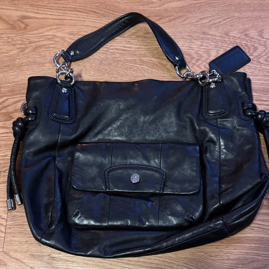 Coach Black Leather Shoulder Bag