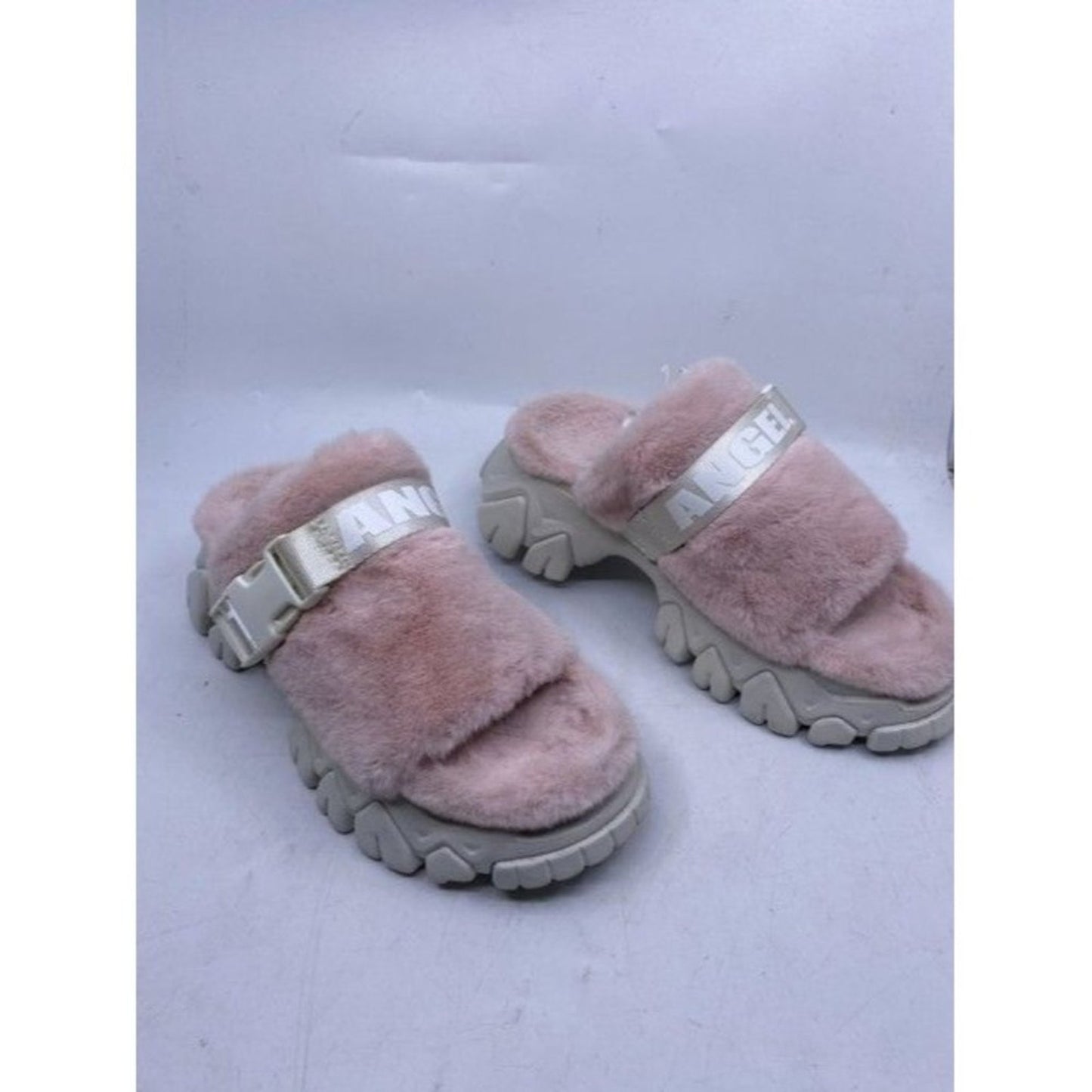 Angel Chen Pink Faux Fur Mulesslides Size Eu