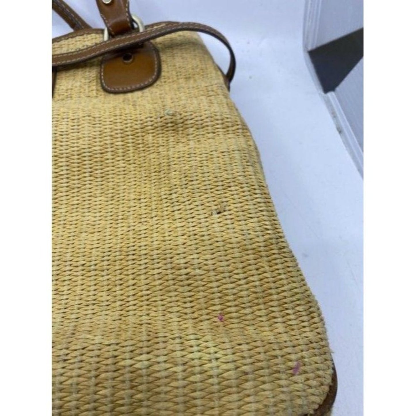 michael kors in need of tlc brown wicker shoulder