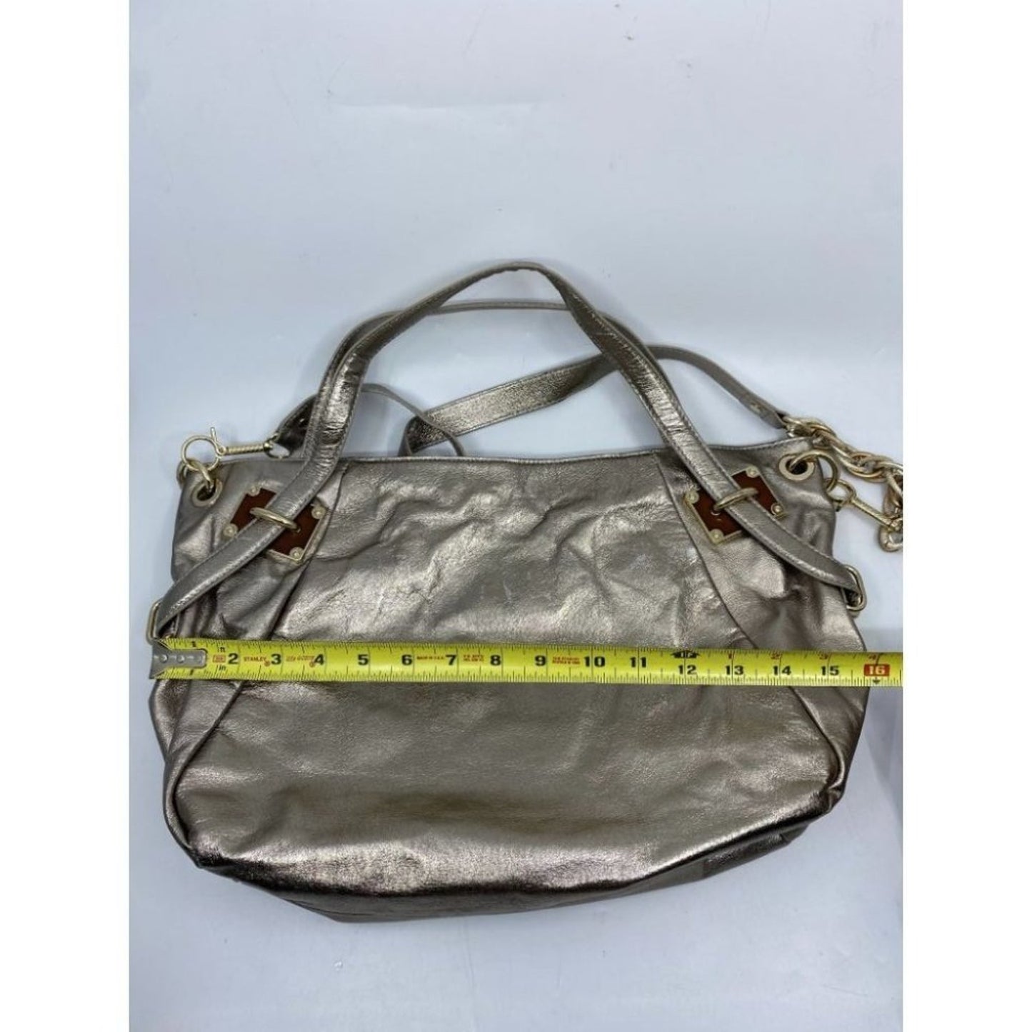 Elliott Lucca Silver Large Leather Shoulder Bag