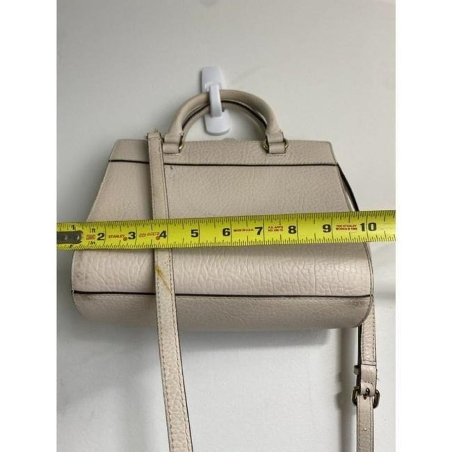 kate spade medium handbag w strap white leather cr