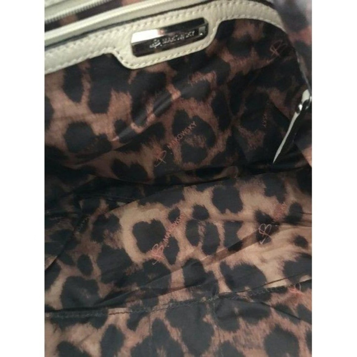 b makowsky cream leather shoulder bag