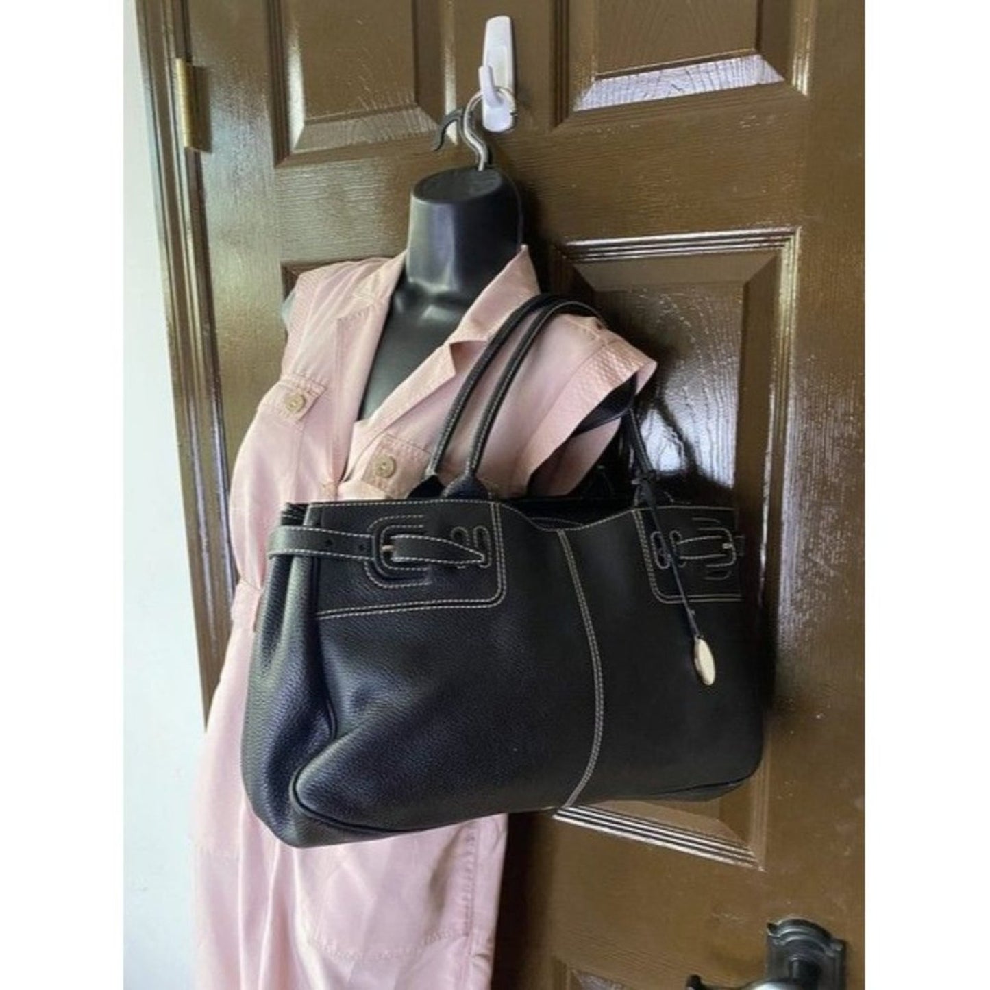 Tod S Drawstring Black Leather Shoulder Bag