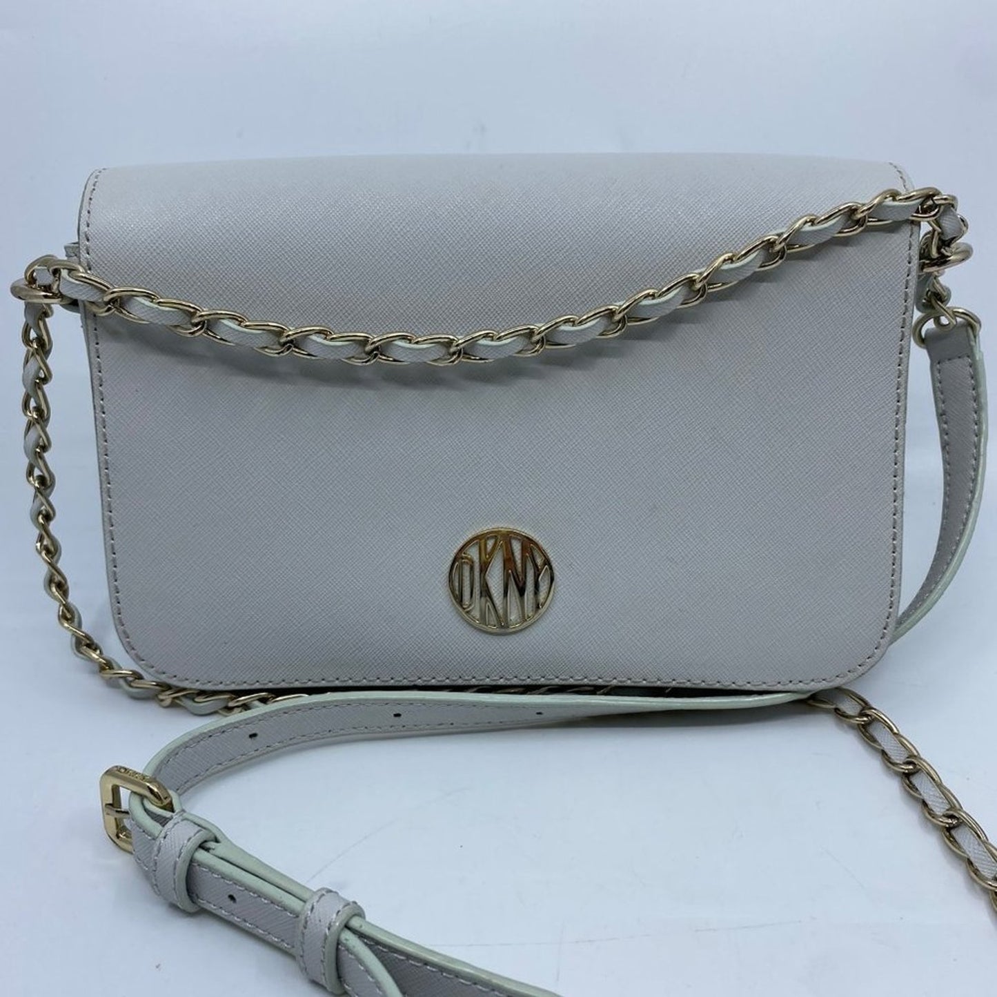 DKNY Silver Leather Crossbody