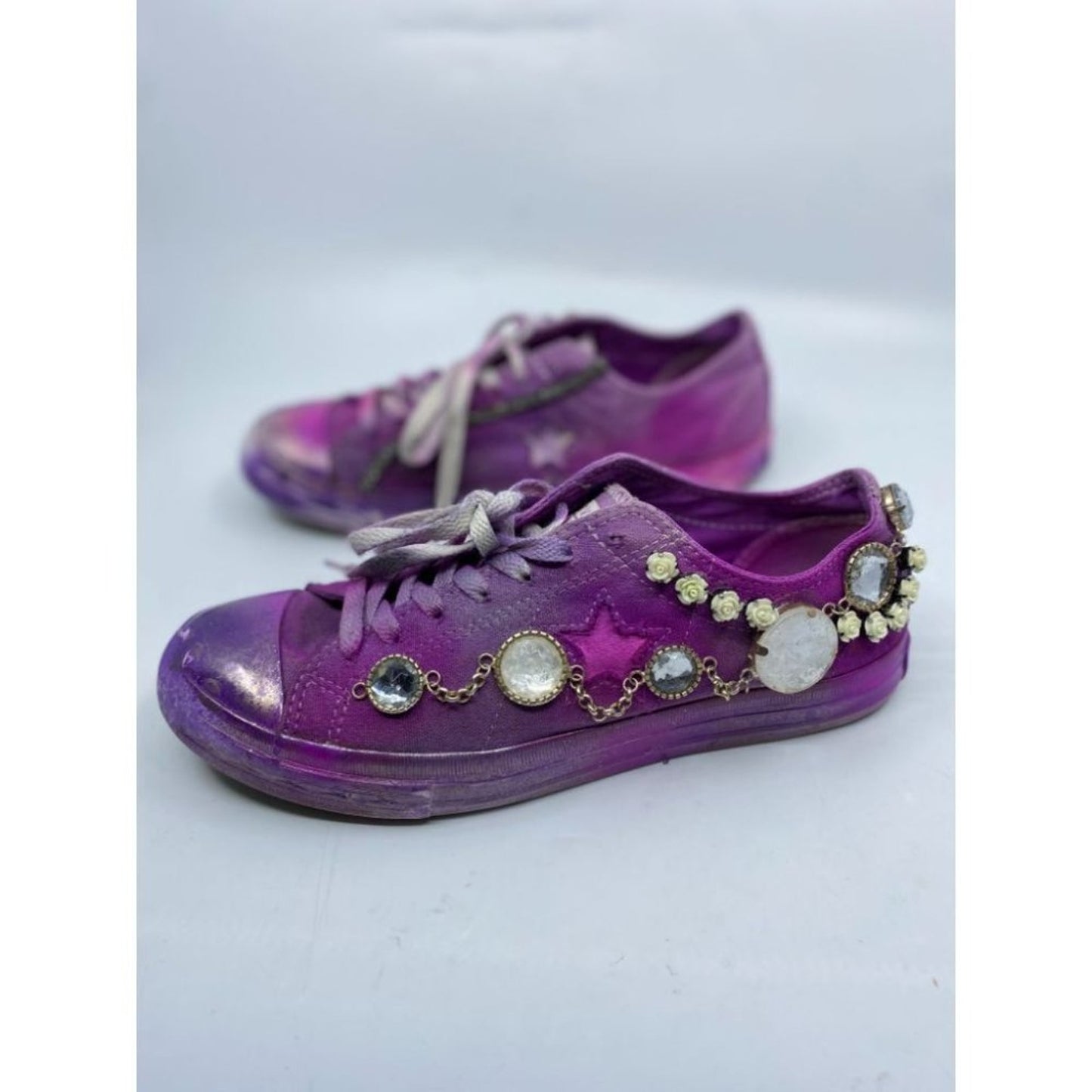 Converse Sneakers Purple Blue Graffiti Women's 9.5