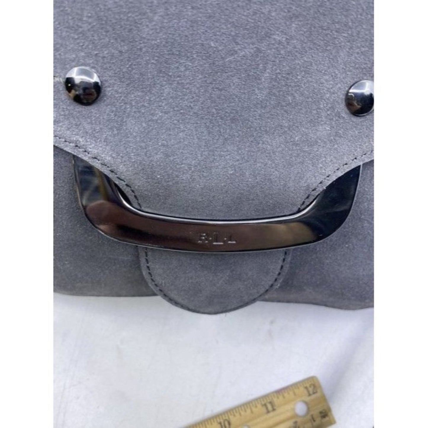 Polo Ralph Lauren Glenmore Saddle Gray Sport Suede Cross Body Bag