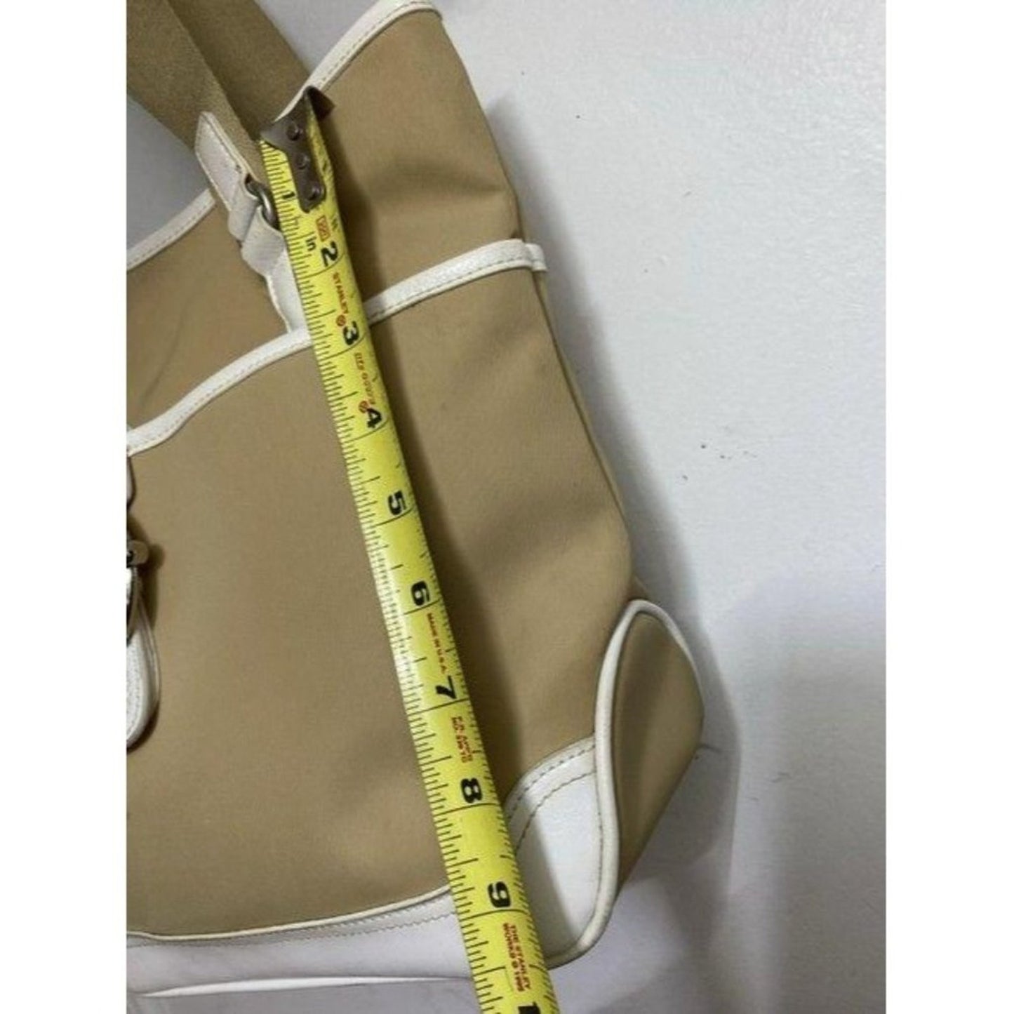 franco sarto bag white tan fabric tote