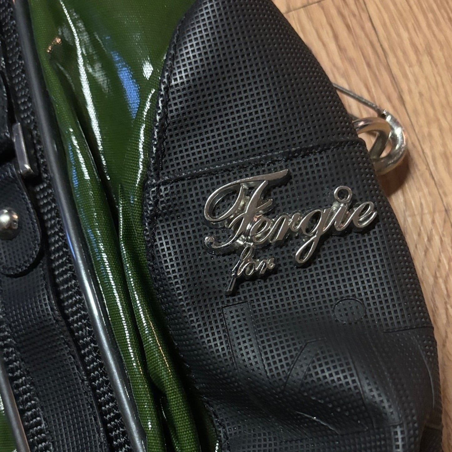 Kipling Glossy Green and Black Shoulder Bag